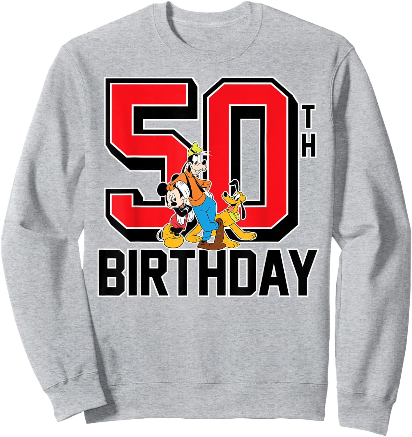 Mickey Mouse - Goofy Pluto 50th Birthday Sweatshirt - Sweatshirt | Ash