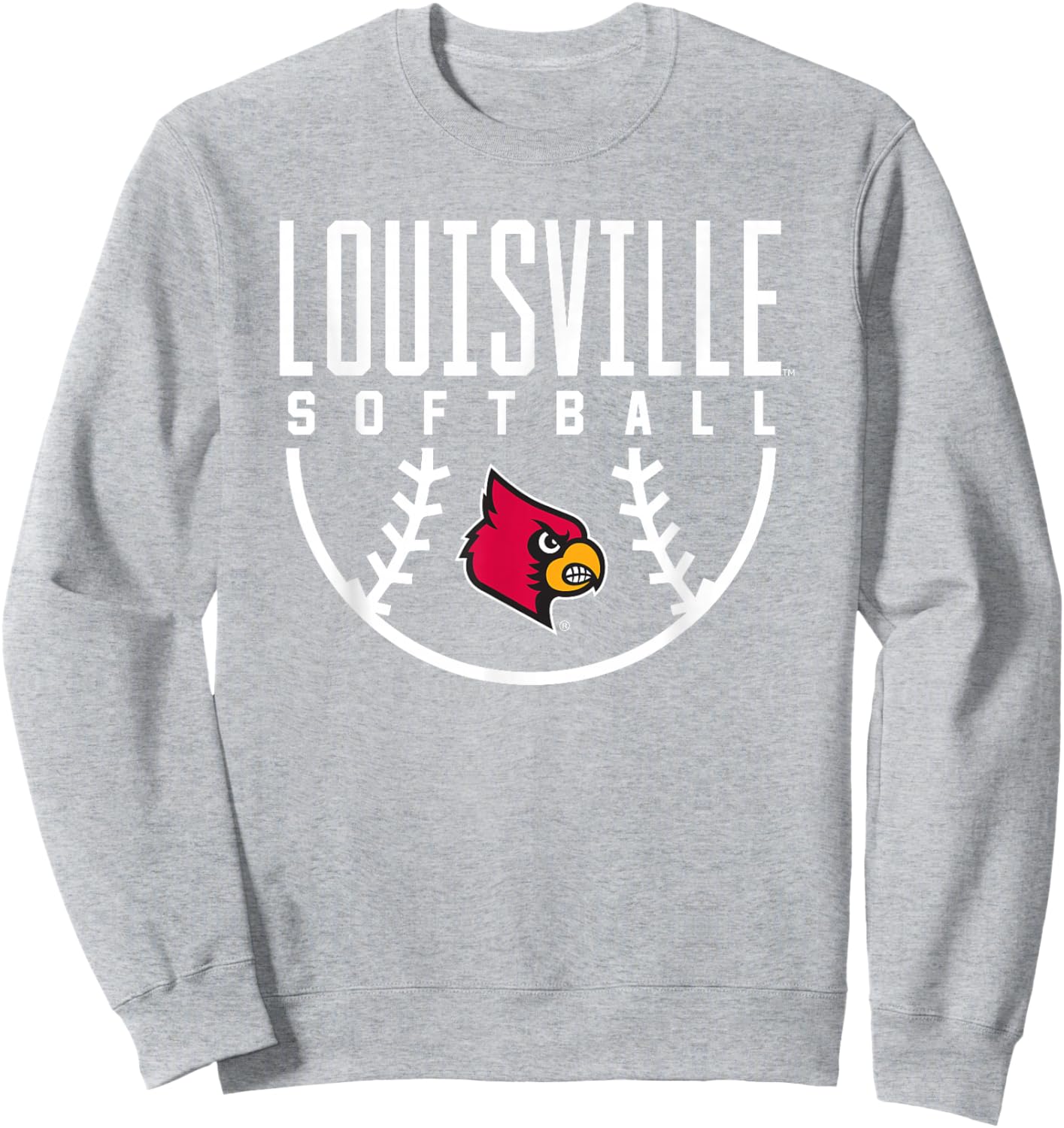 University of Louisville Cardinals Softball Arch Sweatshirt - Sweatshirt | Ash