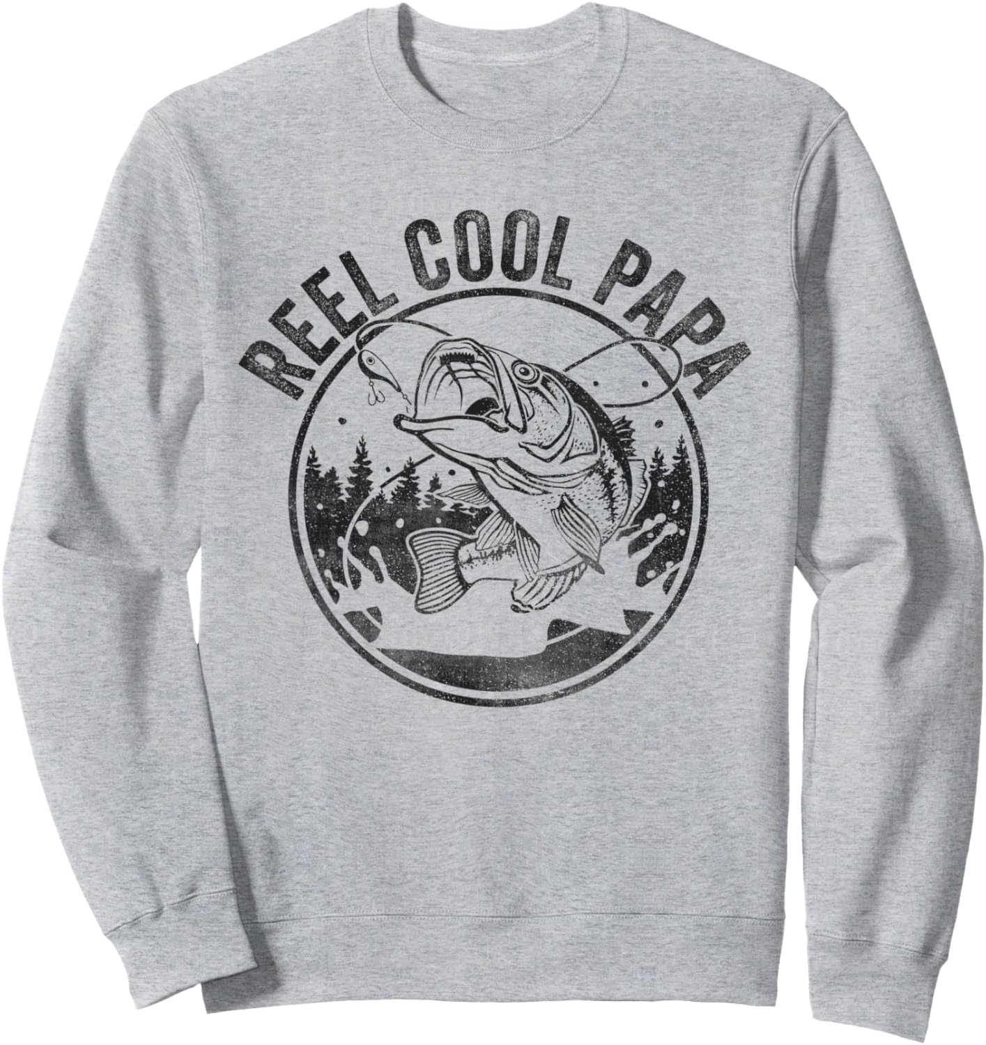 Reel Cool Papa Funny Fathers Day Sweatshirt - Sweatshirt | Ash