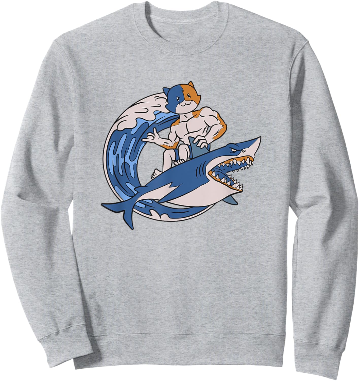 Fortnite Meowcles Shark Surf Sweatshirt - Sweatshirt | Ash