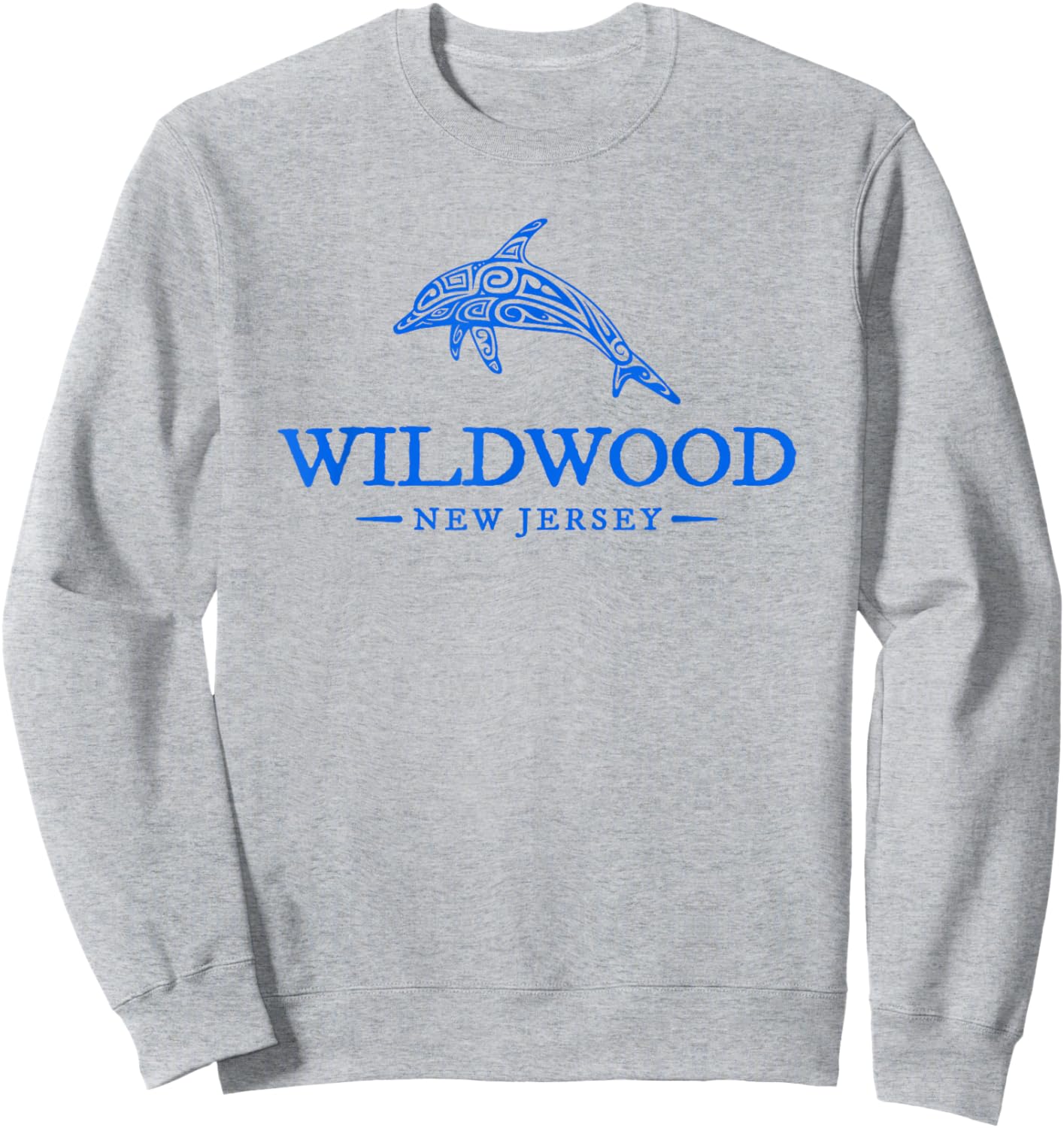 Wildwood New Jersey Dolphin Women Beach Souvenir Sweatshirt - Sweatshirt | Ash