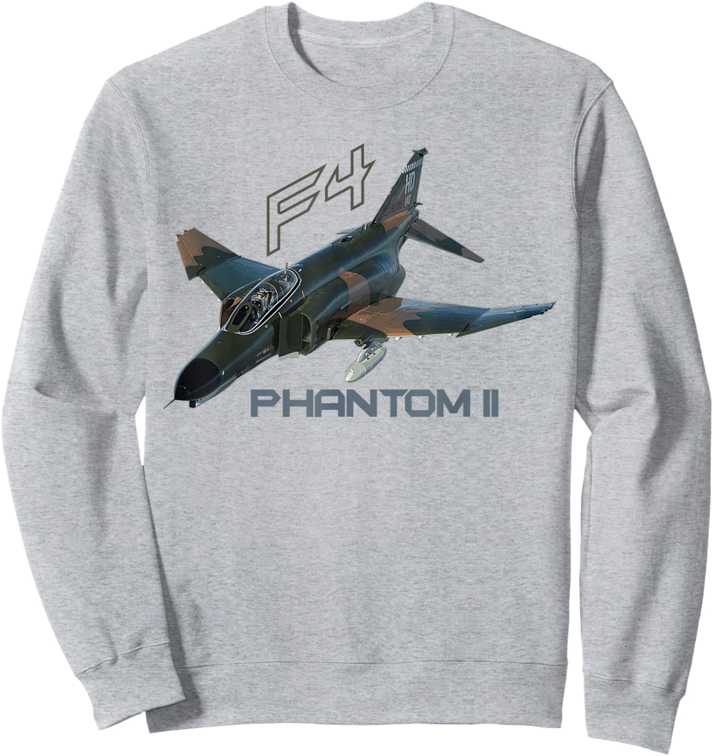 F-4 Phantom US Military Jet Interceptor Aircraft Sweatshirt - Sweatshirt | Ash