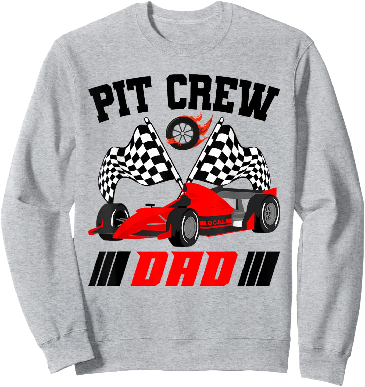 Dad Pit Crew Race Birthday Party Racing Matching Family Sweatshirt - Sweatshirt | Ash