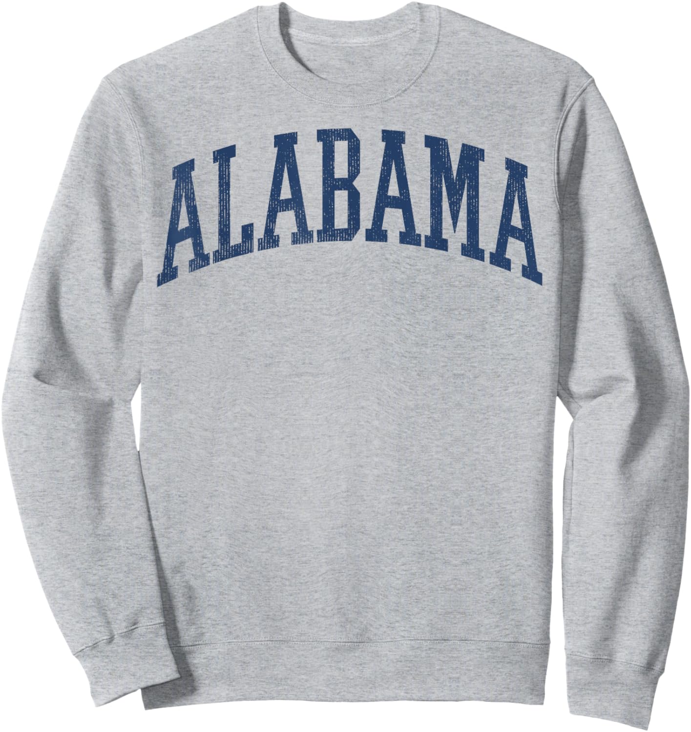 Alabama White AL State Graphic Vintage Sports Lover Sweatshirt - Sweatshirt | Ash