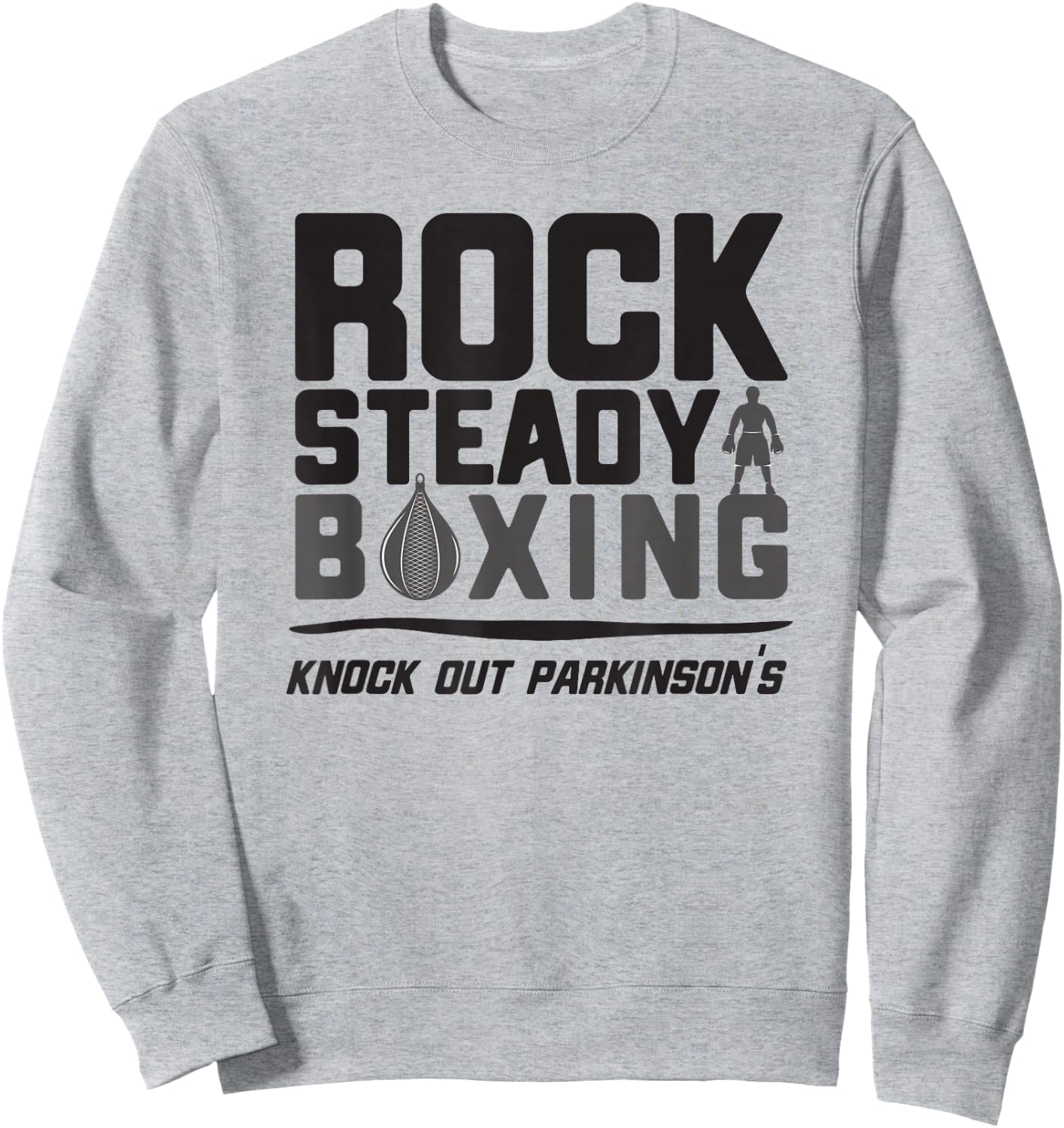 Rock Steady Boxing Knock Out Parkinson's Sweatshirt - Sweatshirt | Ash
