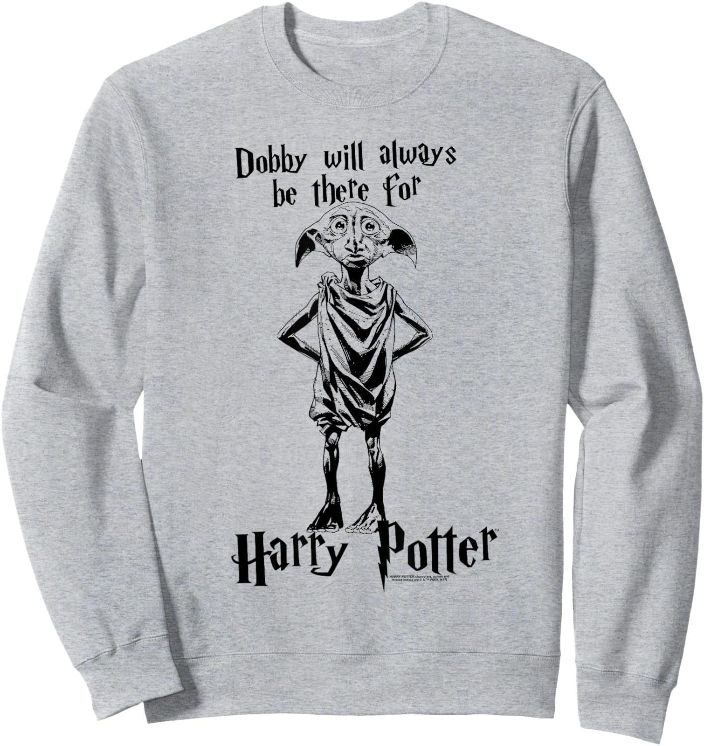 Popfunk Harry Potter Dobby Will Always Be There -Adults White Sweatshirt - Sweatshirt | Ash
