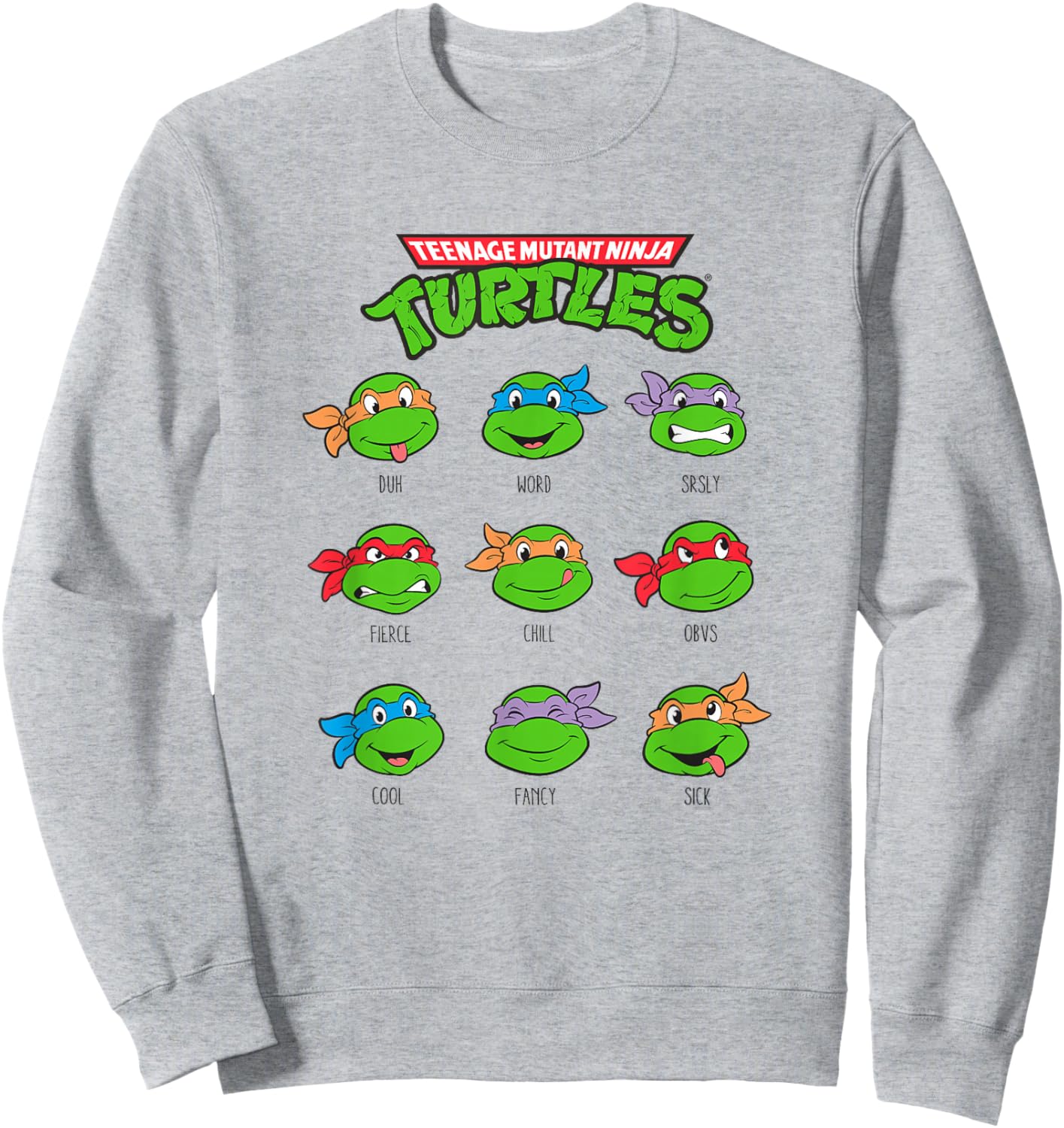 Teenage Mutant Ninja Turtles Different Emotions Many Faces Sweatshirt - Sweatshirt | Ash