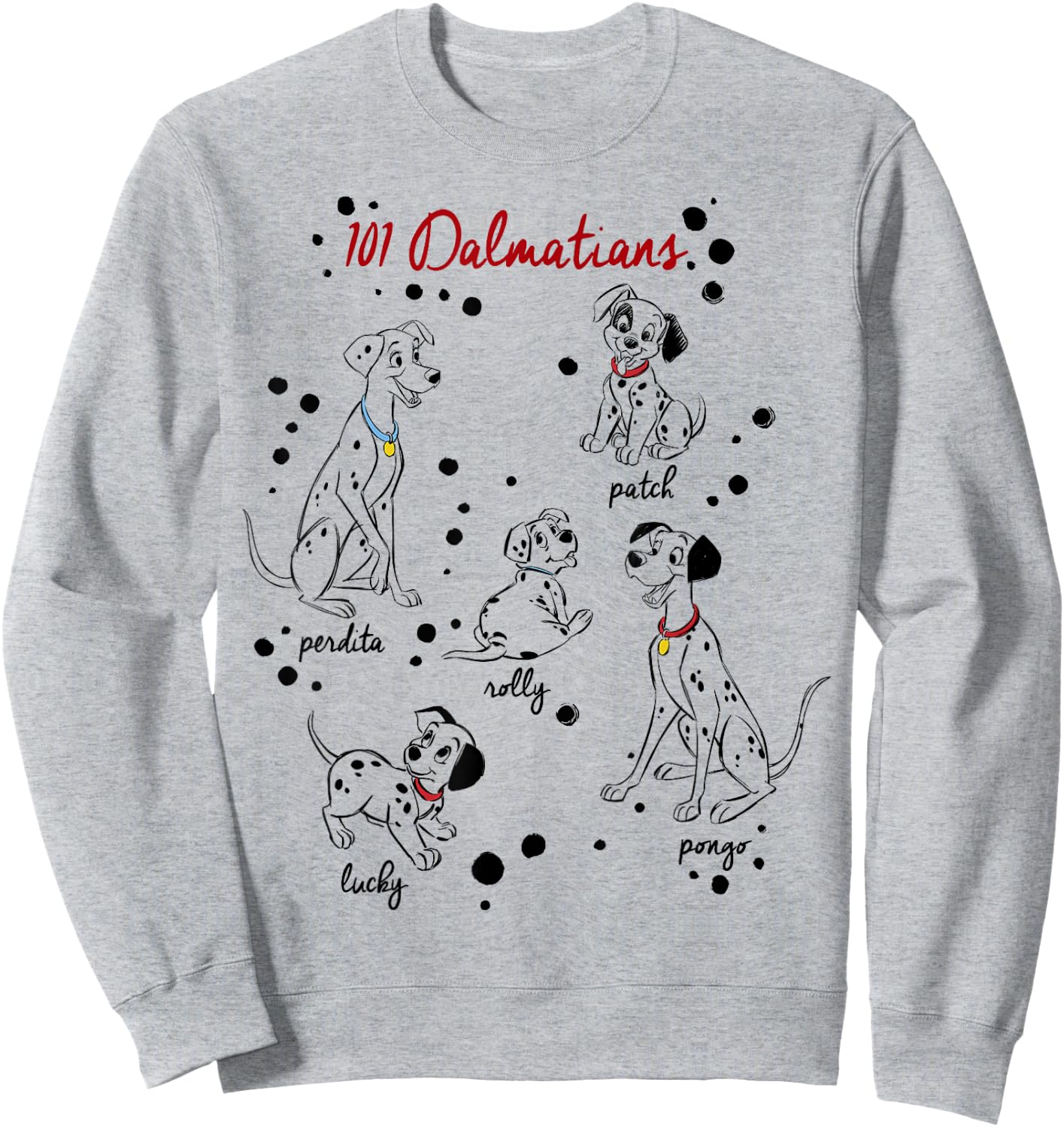 Disney 101 Dalmatians Puppy Names Sweatshirt - Sweatshirt | Ash