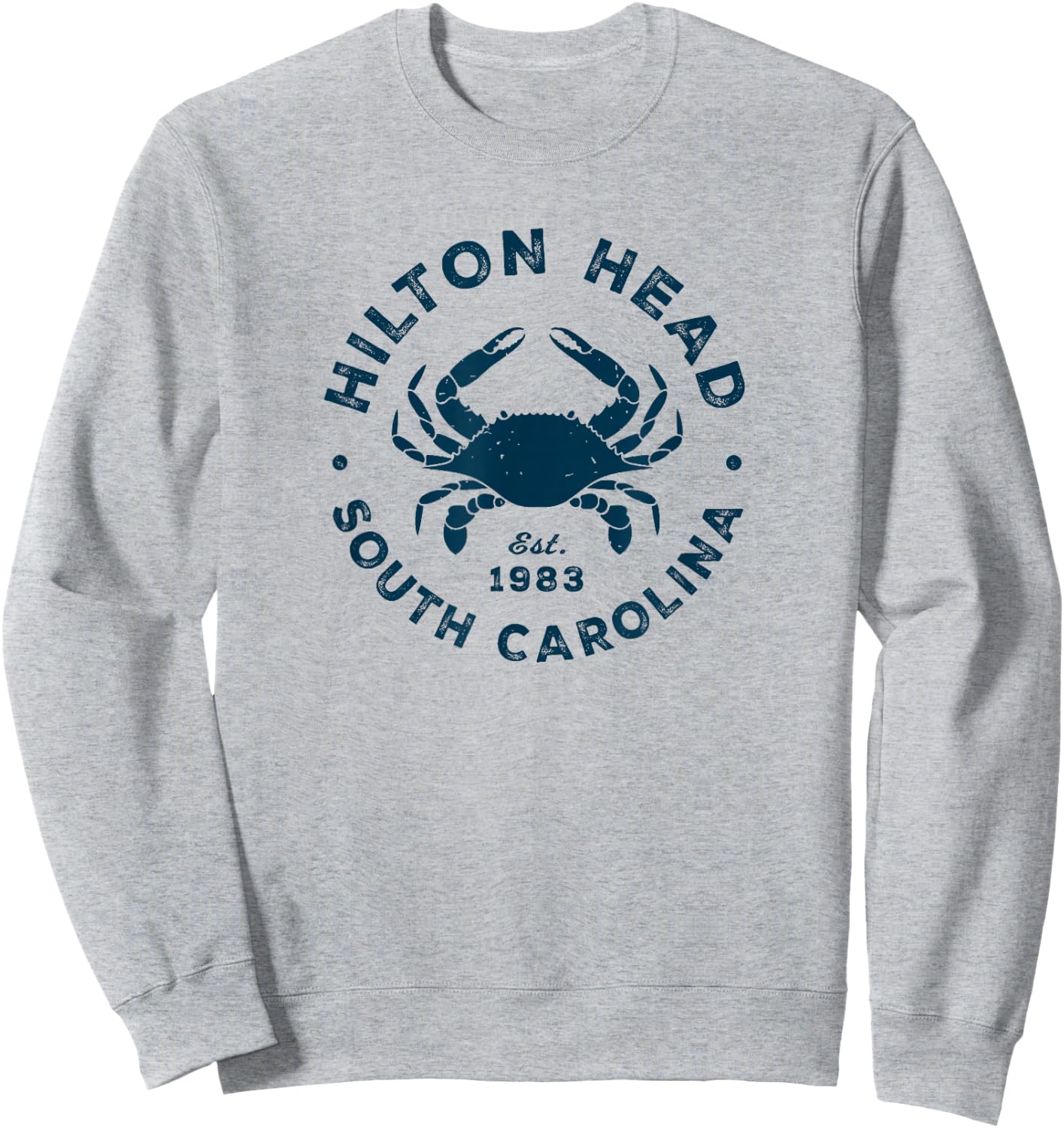 Vintage Hilton Head Island SC South Carolina Crab Souvenir Sweatshirt - Sweatshirt | Ash