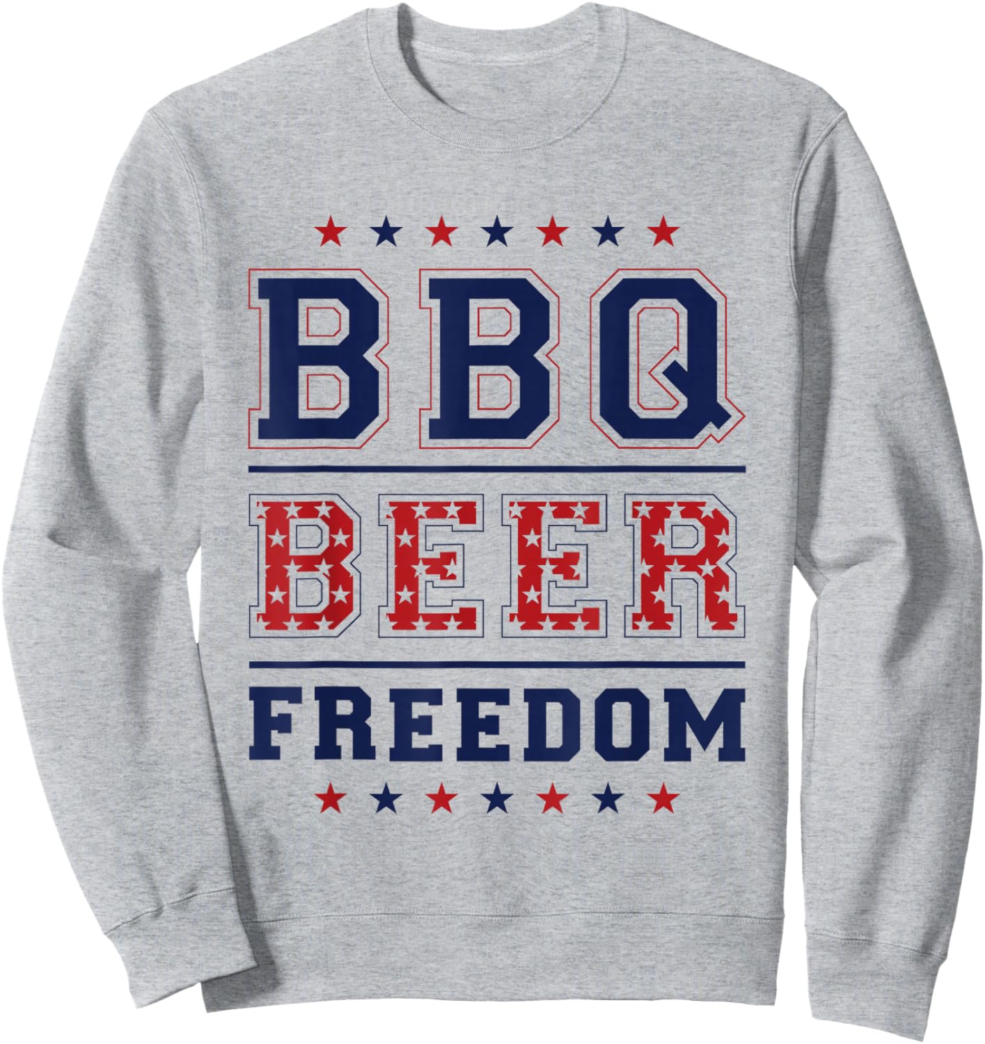 BBQ Beer Freedom Sweatshirt - Sweatshirt | Ash