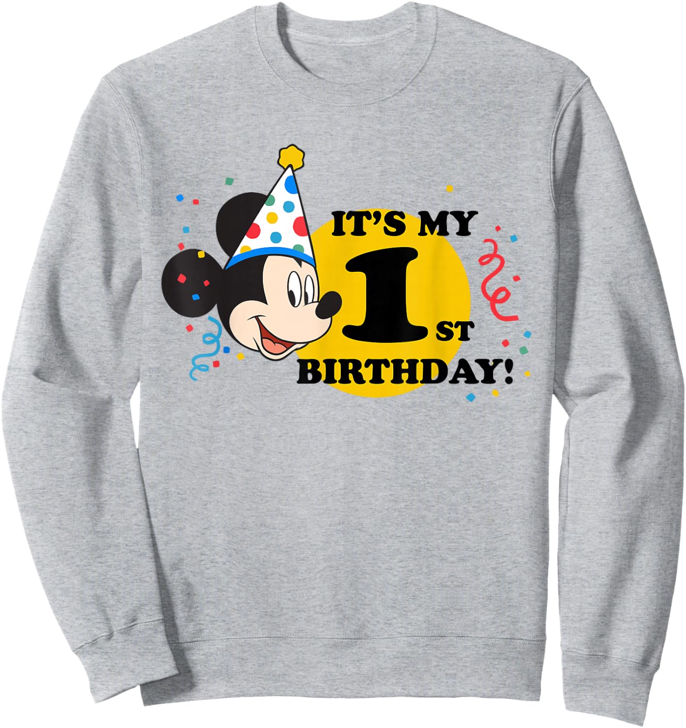 Disney Mickey Mouse 1st Birthday Sweatshirt - Sweatshirt | Ash