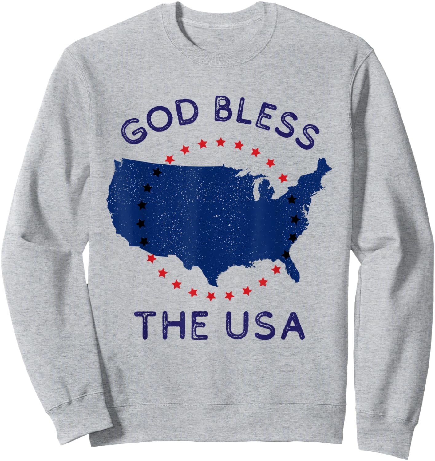 God Bless the USA Patriotic Christian American July 4th Day Kids Men Sweatshirt - Sweatshirt | Ash