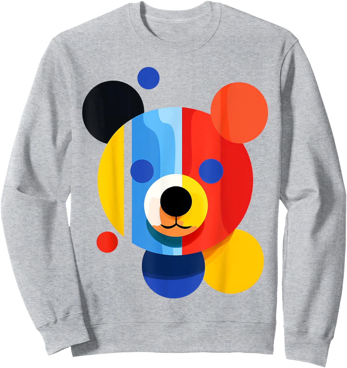 Bear Geometric Colorful Abstract Animal Art Bear Sweatshirt - Sweatshirt | Ash