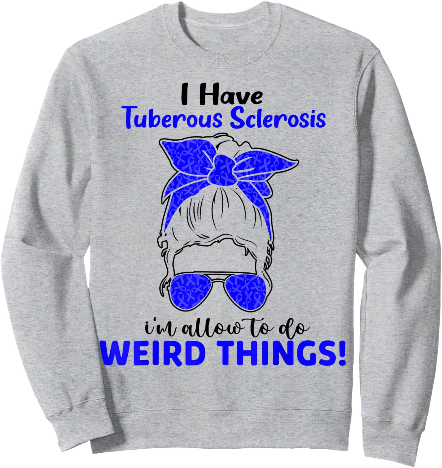 Tuberous Sclerosis Complex TSC Awareness Cute Ribbon Sweatshirt - Sweatshirt | Ash