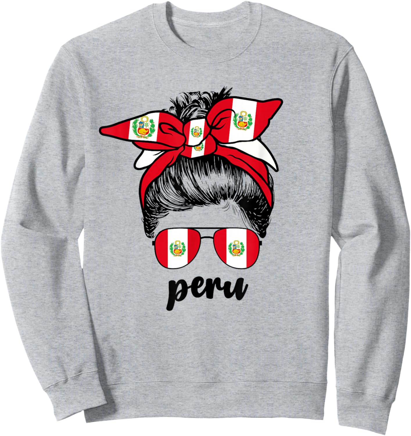 Peruvian Girl Girls Peru Flag Peruana Hispanic Sweatshirt - Sweatshirt | Ash