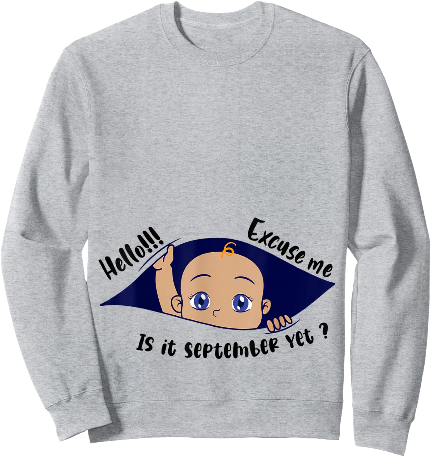 Excuse Me Is It September Yet Pregnancy Boy Announcement Sweatshirt - Sweatshirt | Ash