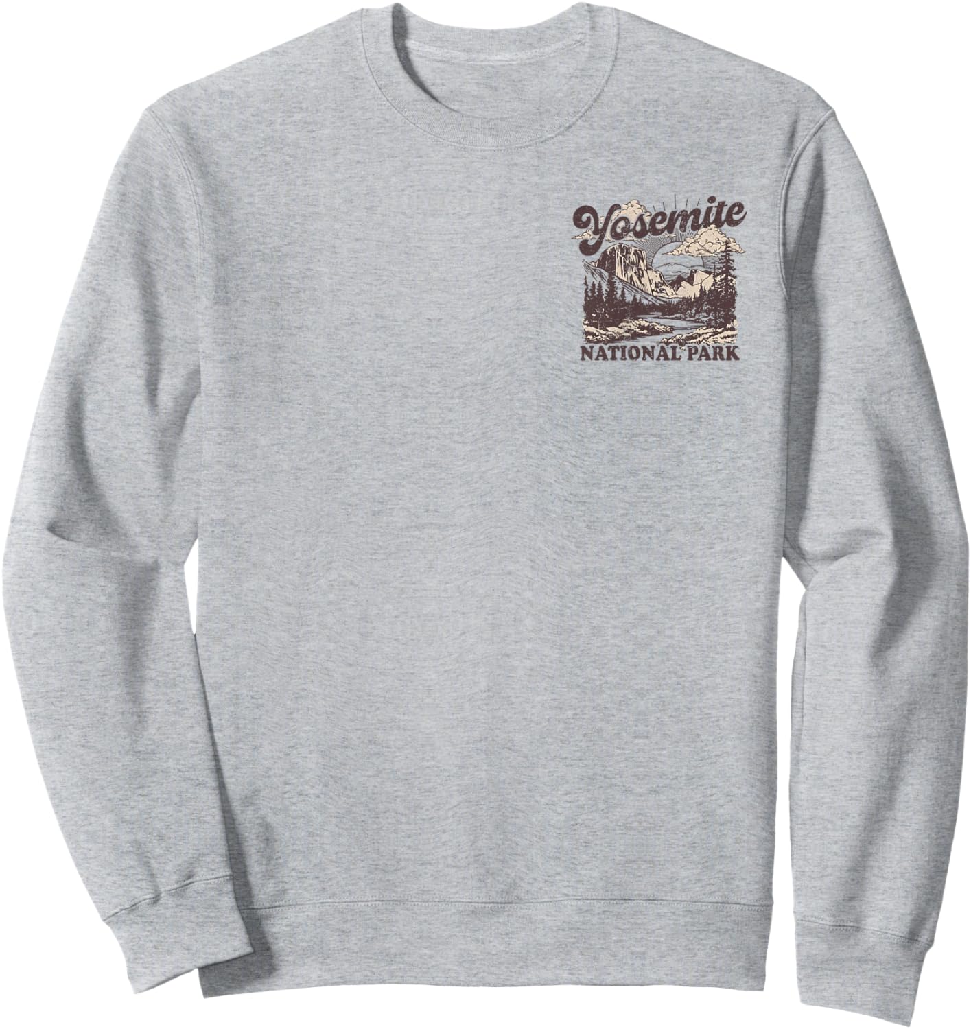 Yosemite National Park Front and Back Sweatshirt - Sweatshirt | Ash