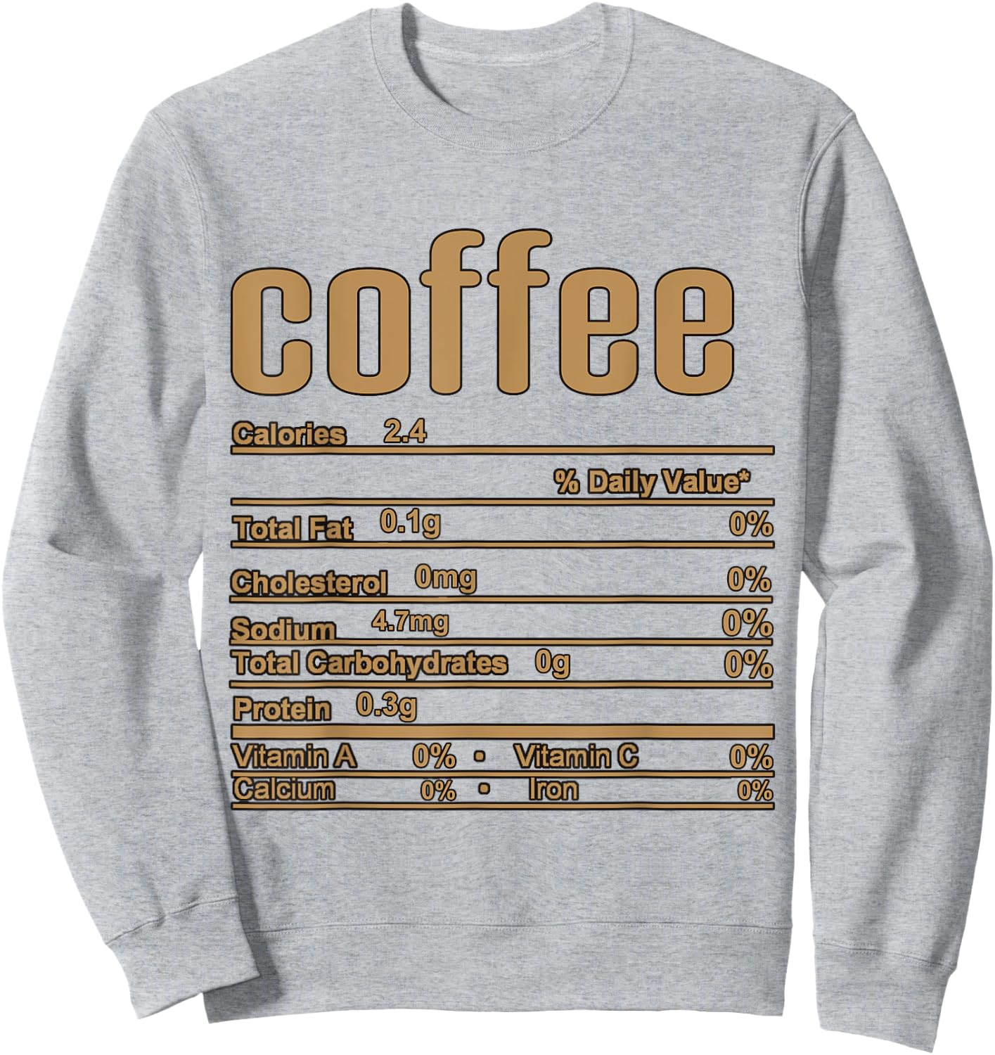 Thanksgiving Christmas Coffee Nutrition Fact Sweatshirt - Sweatshirt | Ash