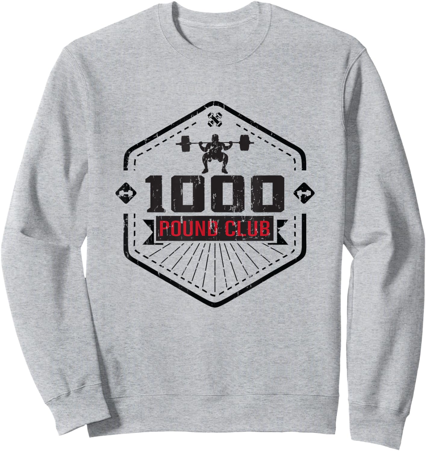 1000 Pound Club - Weightlifting Weights Gym Sweatshirt - Sweatshirt | Ash