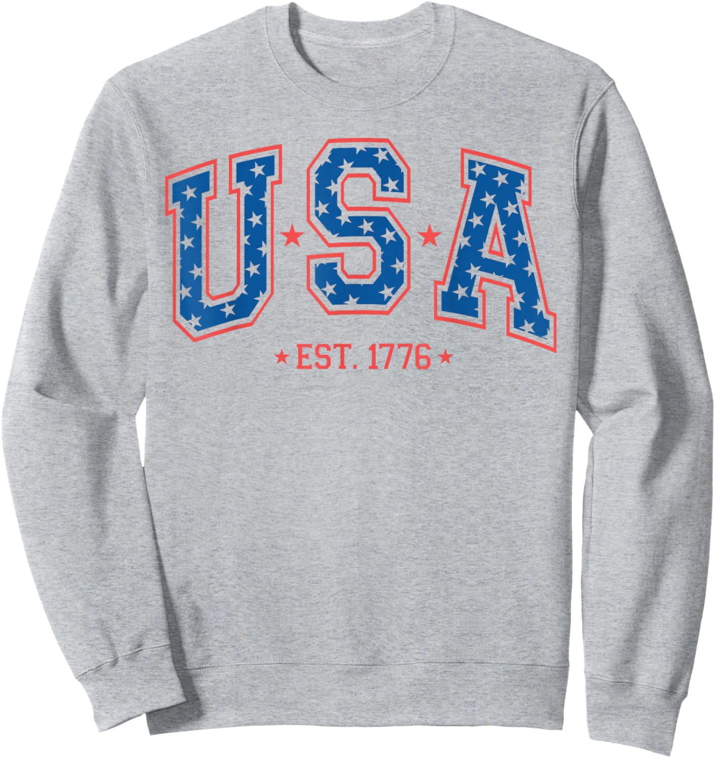 USA Est. 1776 4th of July Patriotic US American Flag Sweatshirt - Sweatshirt | Ash