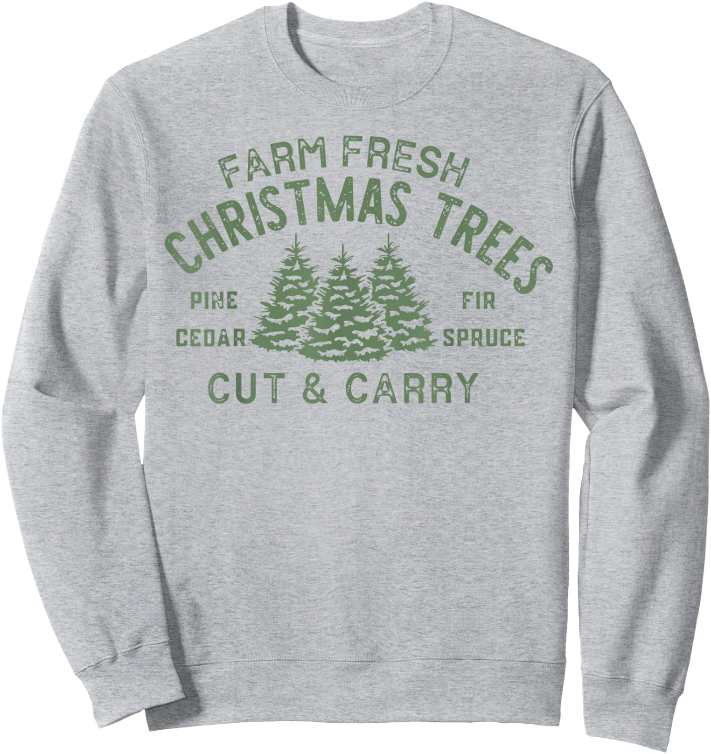 Farm Fresh Christmas Trees Shirt Vintage Merry Christmas Sweatshirt - Sweatshirt | Ash