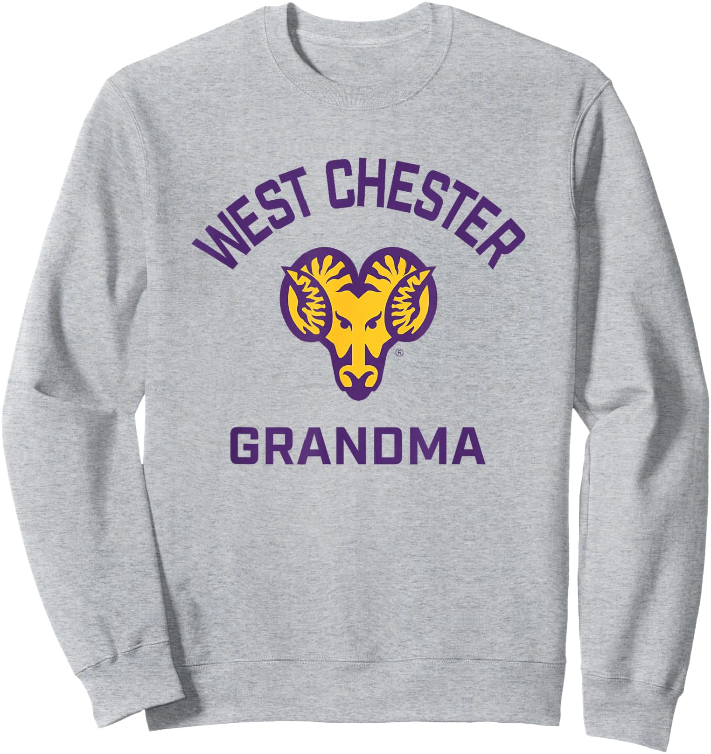 West Chester University Golden Rams Arched Grandma Sweatshirt - Sweatshirt | Ash