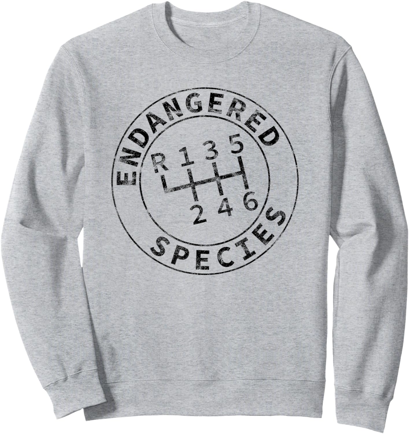 Endangered Species Stick Shift Manual Transmission Drivers Sweatshirt - Sweatshirt | Ash