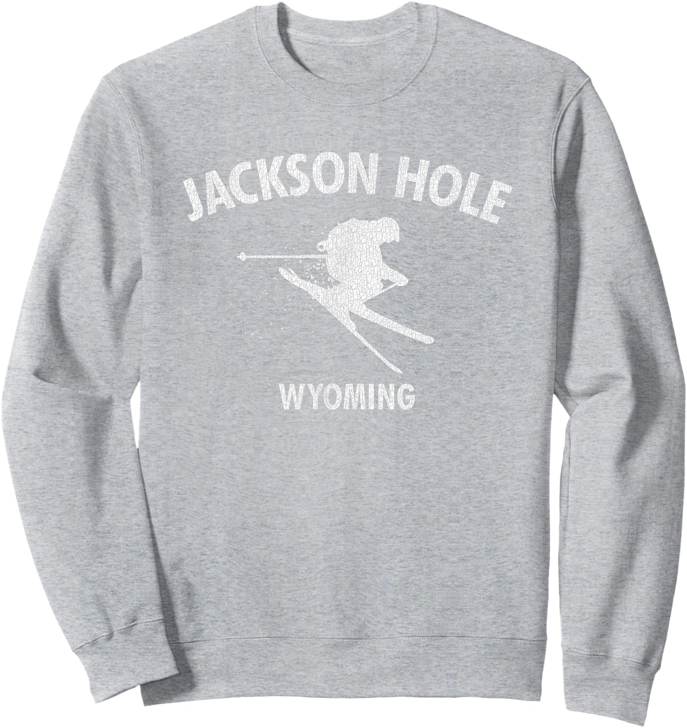 Jackson Hole Wyoming Skiing Ski Gift Sweatshirt - Sweatshirt | Ash