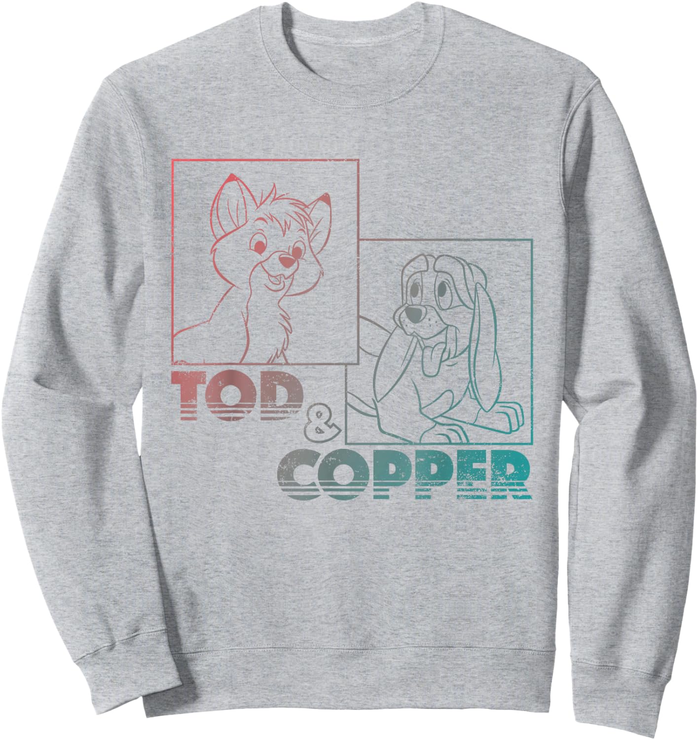 Disney The Fox and the Hound Tod & Copper Gradient Sweatshirt - Sweatshirt | Ash