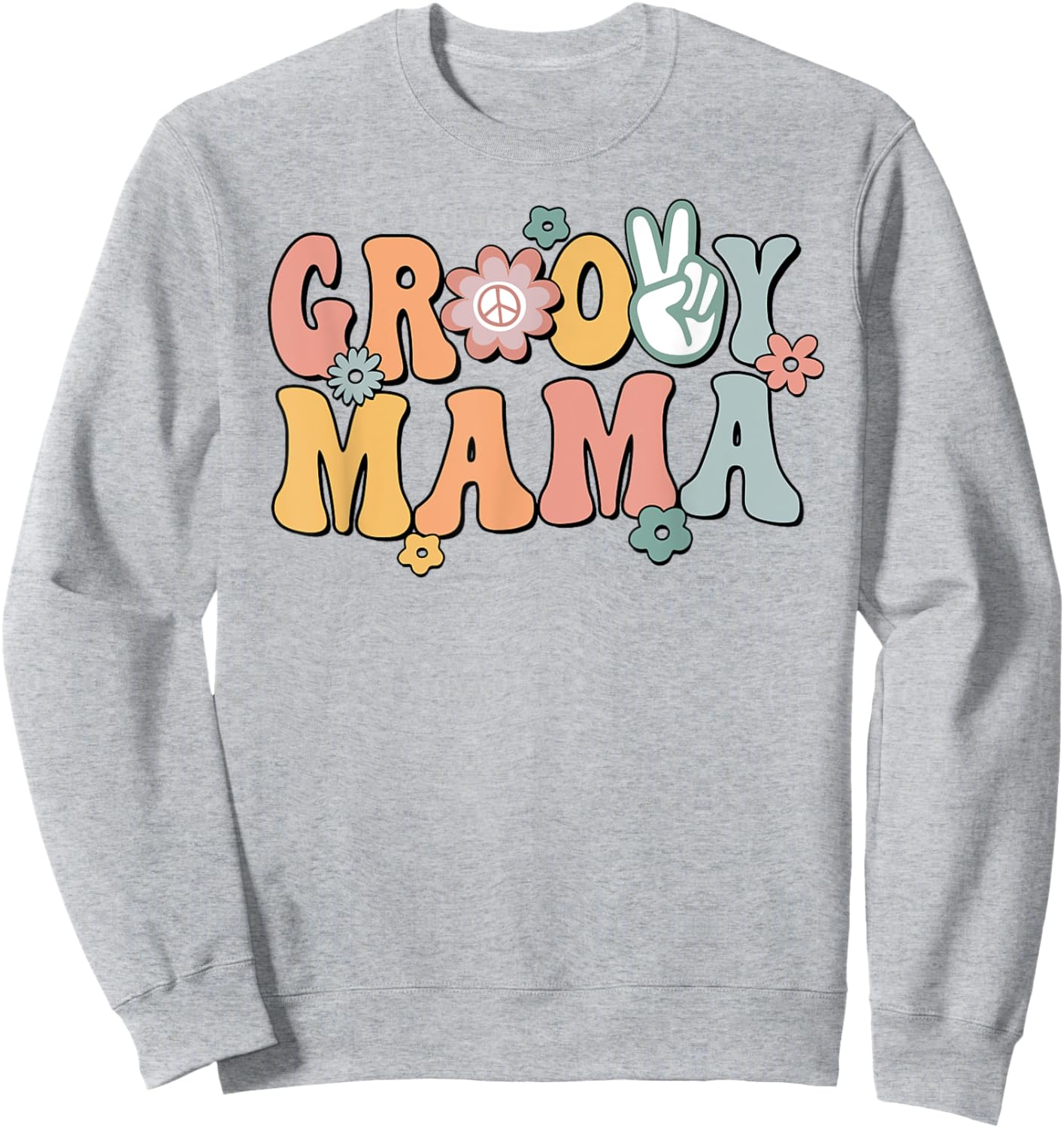 Groovy Mama Retro Mom Matching Family 1st Birthday Party Sweatshirt - Sweatshirt | Ash