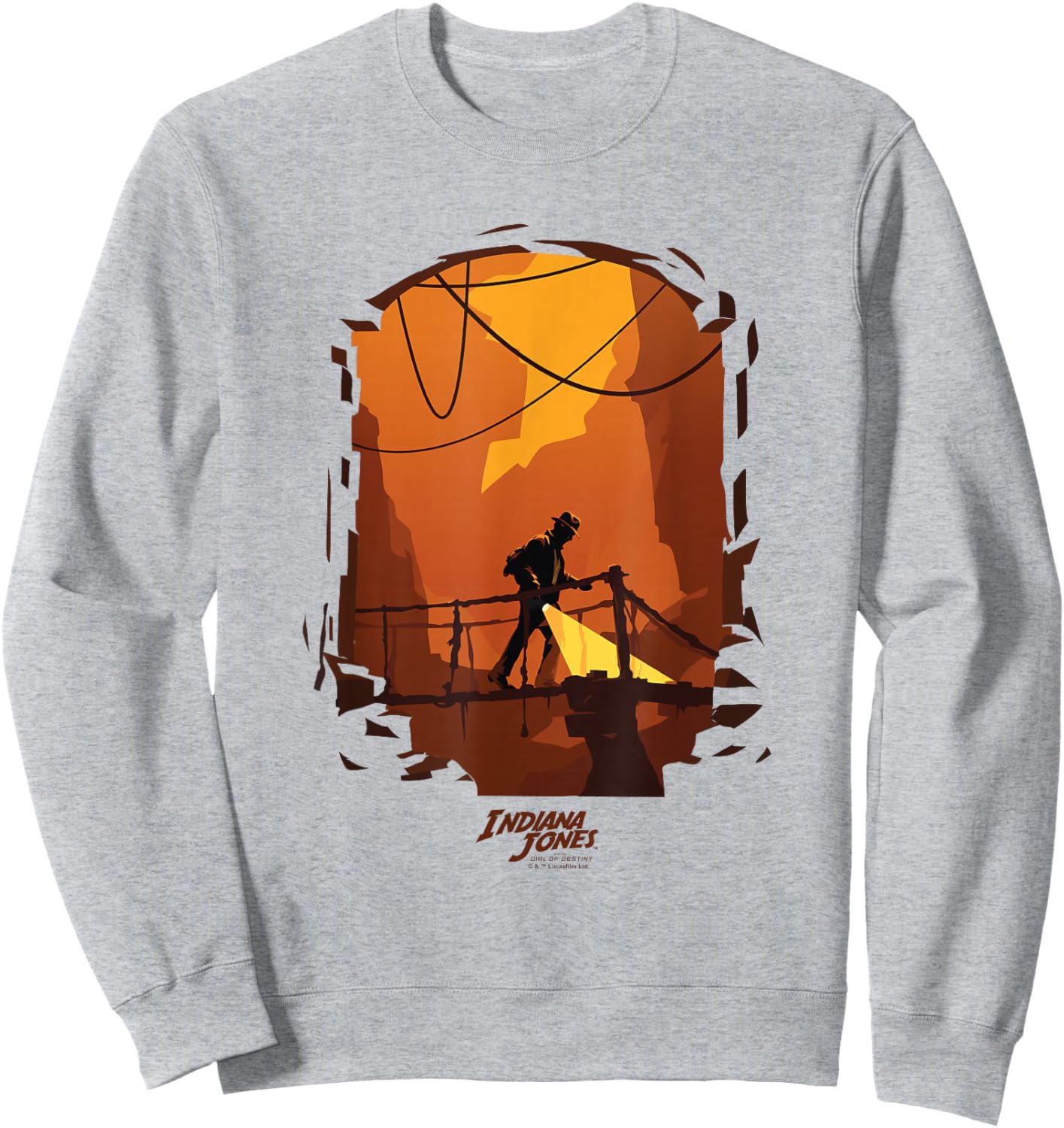 Indiana Jones and The Dial of Destiny Exploring Cave Shot Sweatshirt - Sweatshirt | Ash