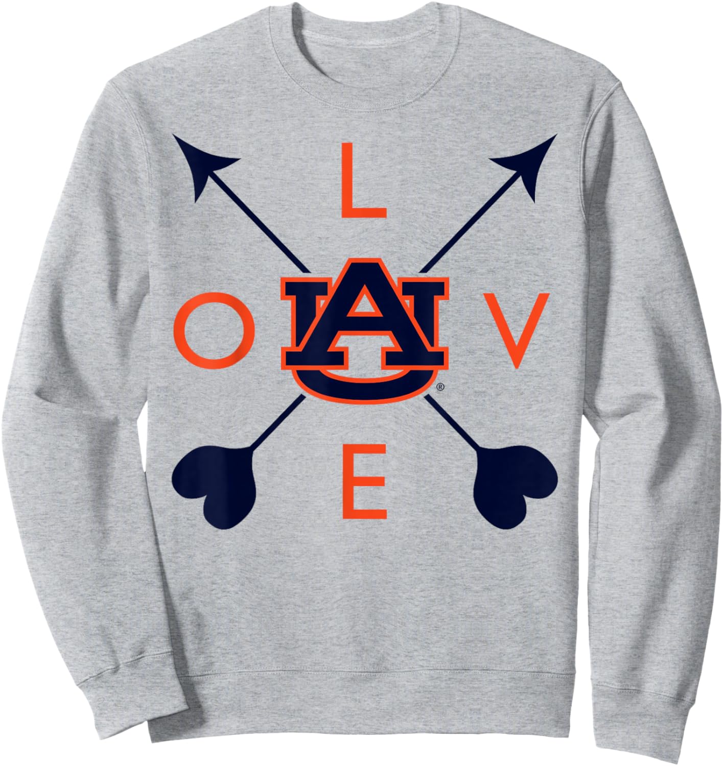 Auburn Tigers Valentine Arrows Officially Licensed Sweatshirt - Sweatshirt | Ash