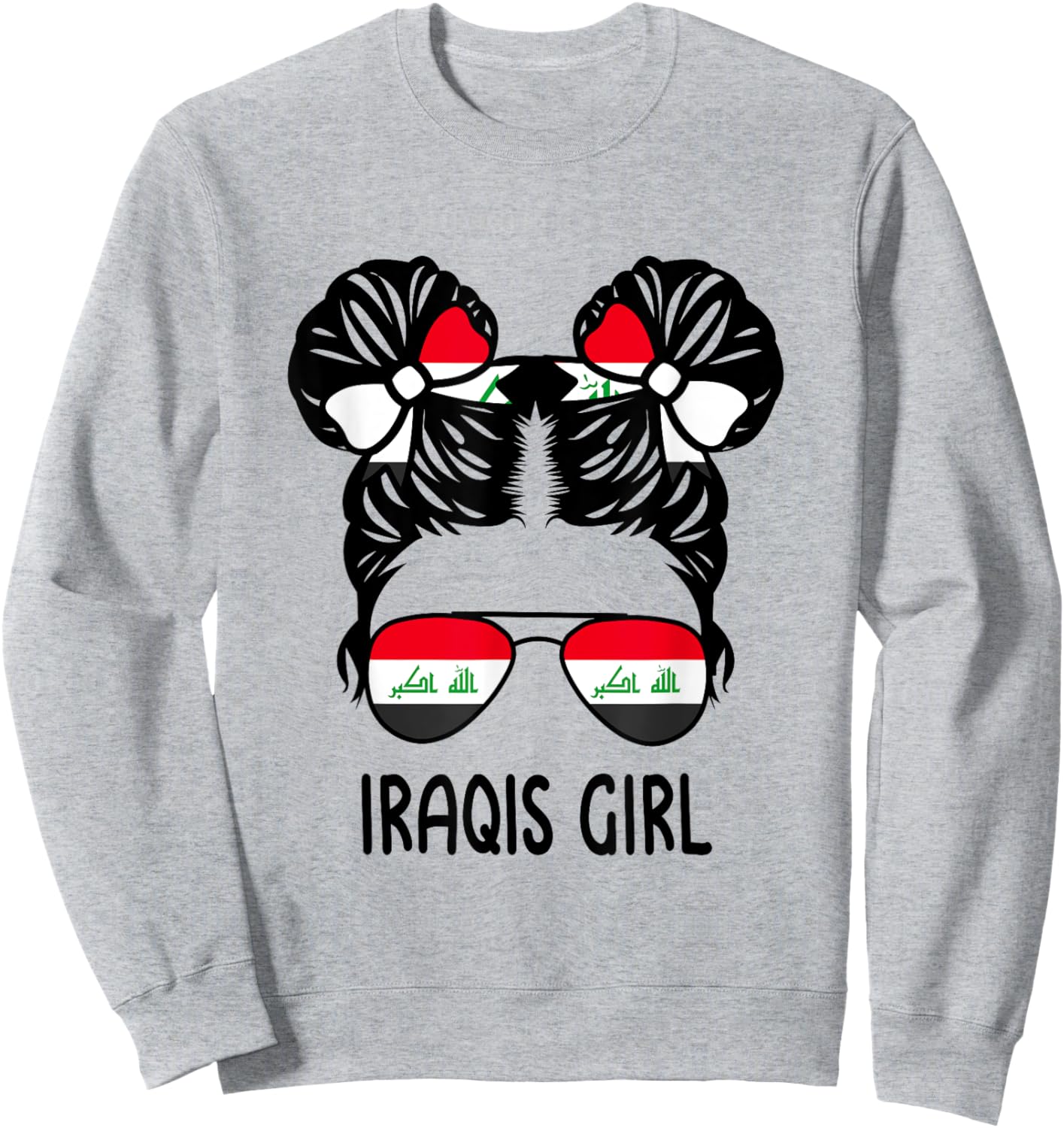 Iraqis Girl Messy Hair Iraq Pride Patriotic Kids Sweatshirt - Sweatshirt | Ash