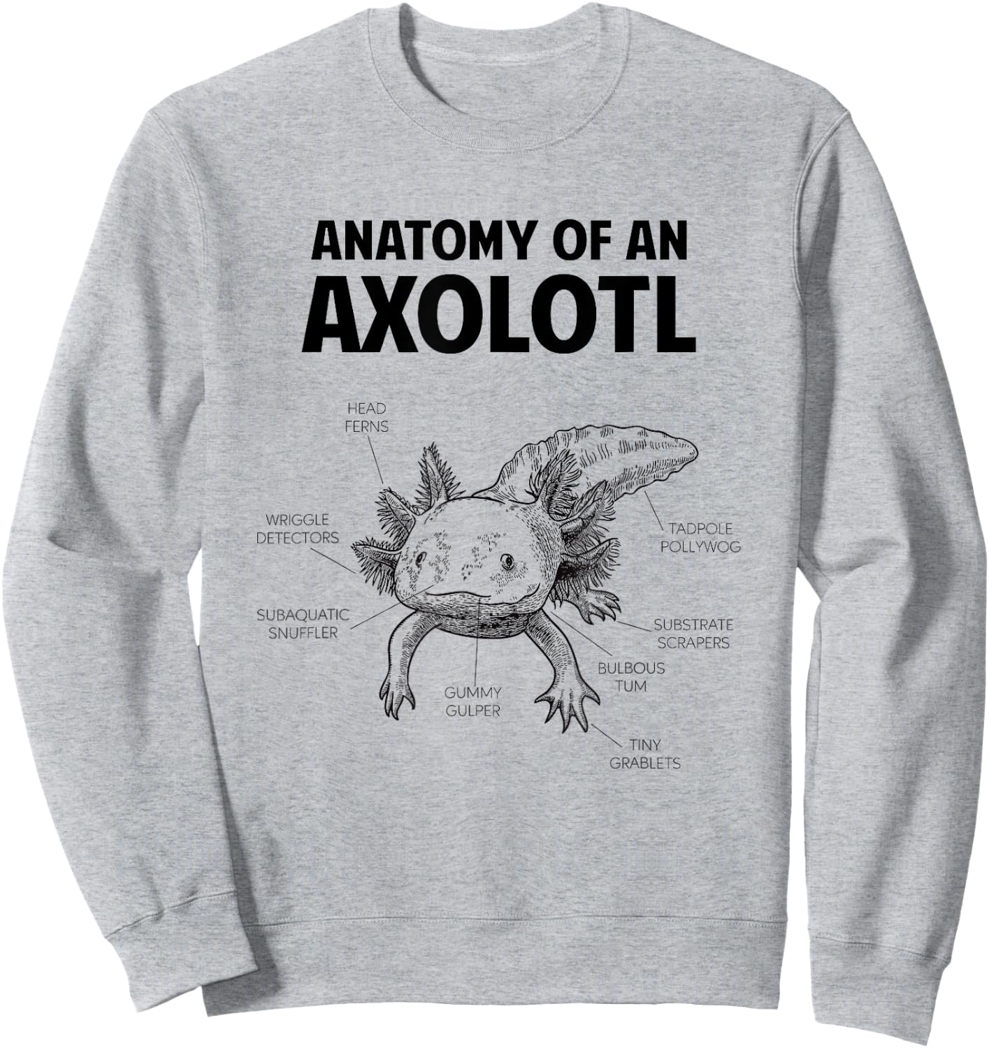 Anatomy of an axolotl, funny axolotl Sweatshirt - Sweatshirt | Ash