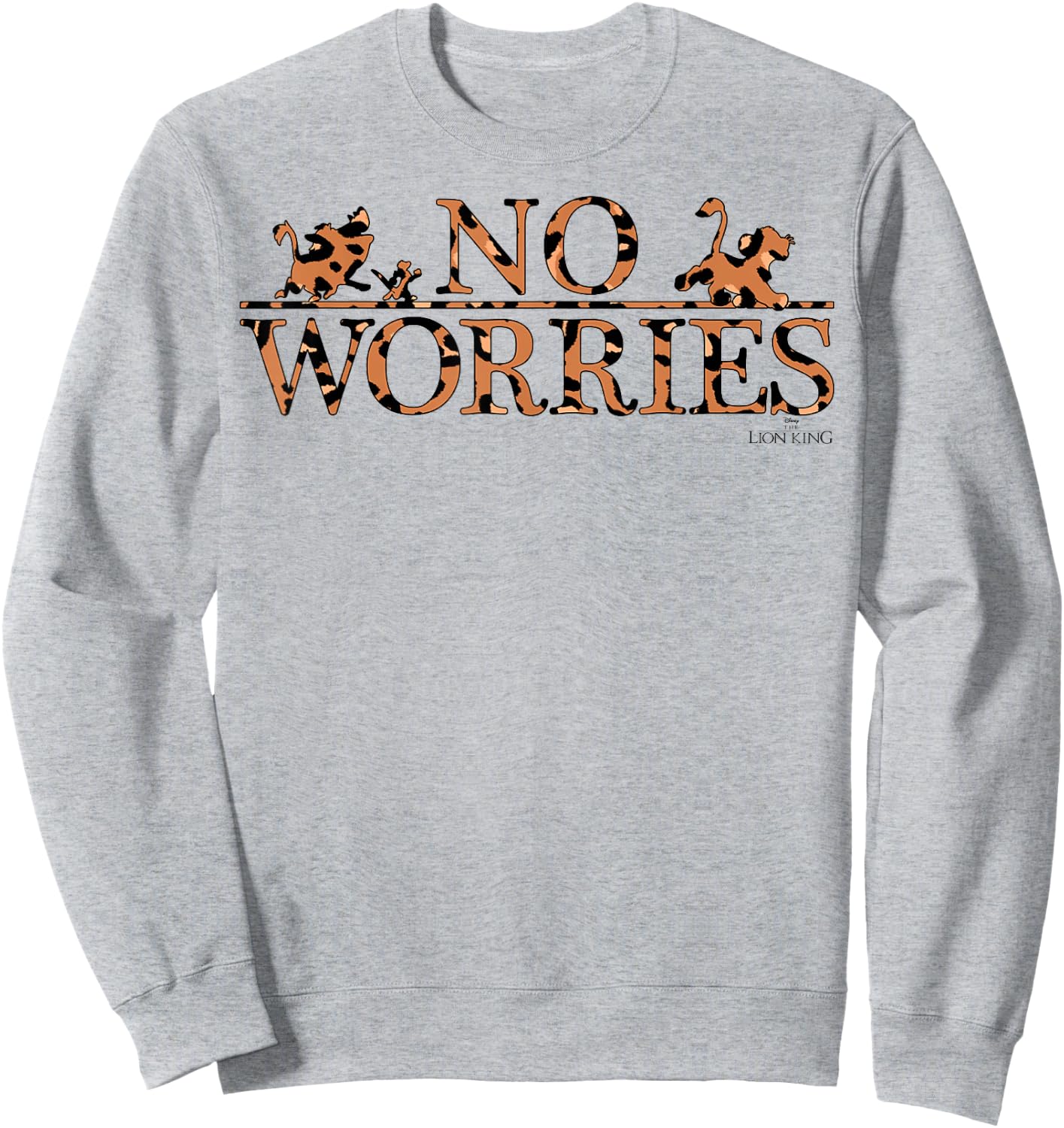 Disney The Lion King No Worries Leopard Fill Sweatshirt - Sweatshirt | Ash