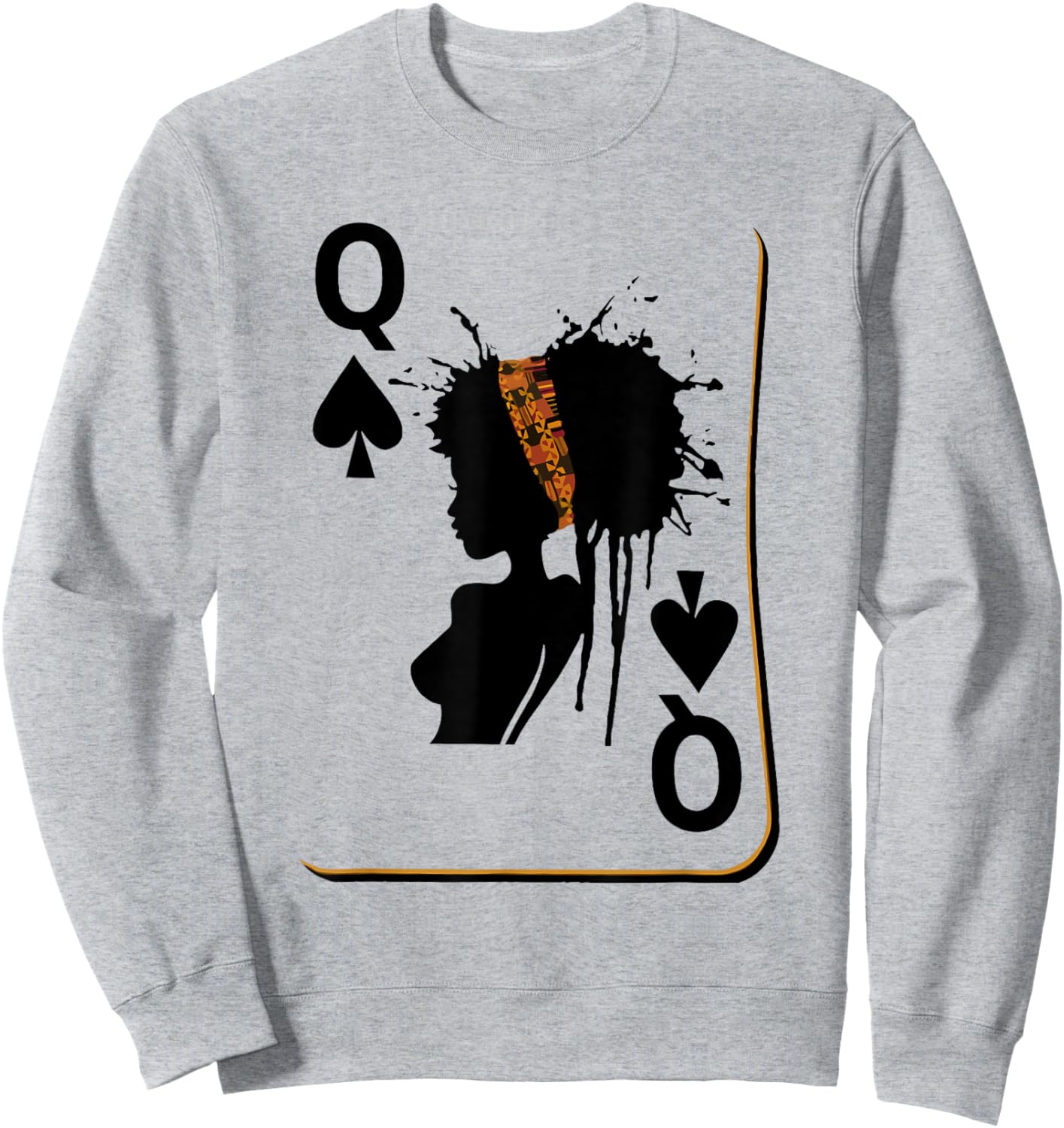 Queen Melanin Black Women African Card Q Black History Month Sweatshirt - Sweatshirt | Ash