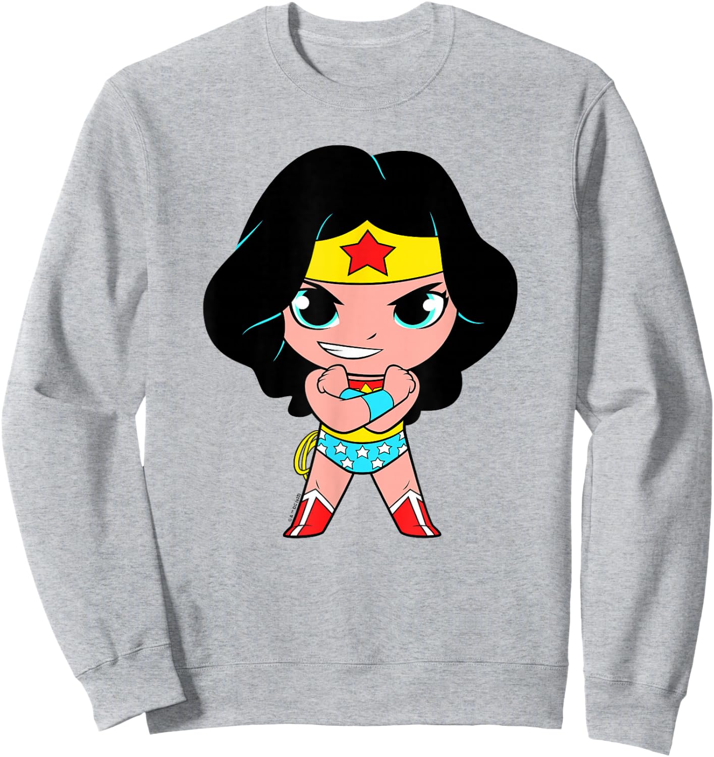 DC Super Friends Wonder Woman Big Character Portrait Sweatshirt - Sweatshirt | Ash