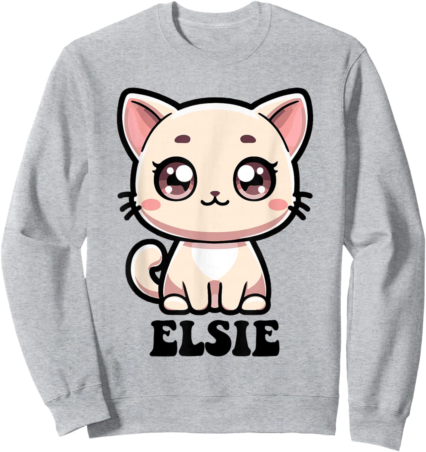 Elsie Cute Kitty Cat Design for Girls Name Elsie Sweatshirt - Sweatshirt | Ash