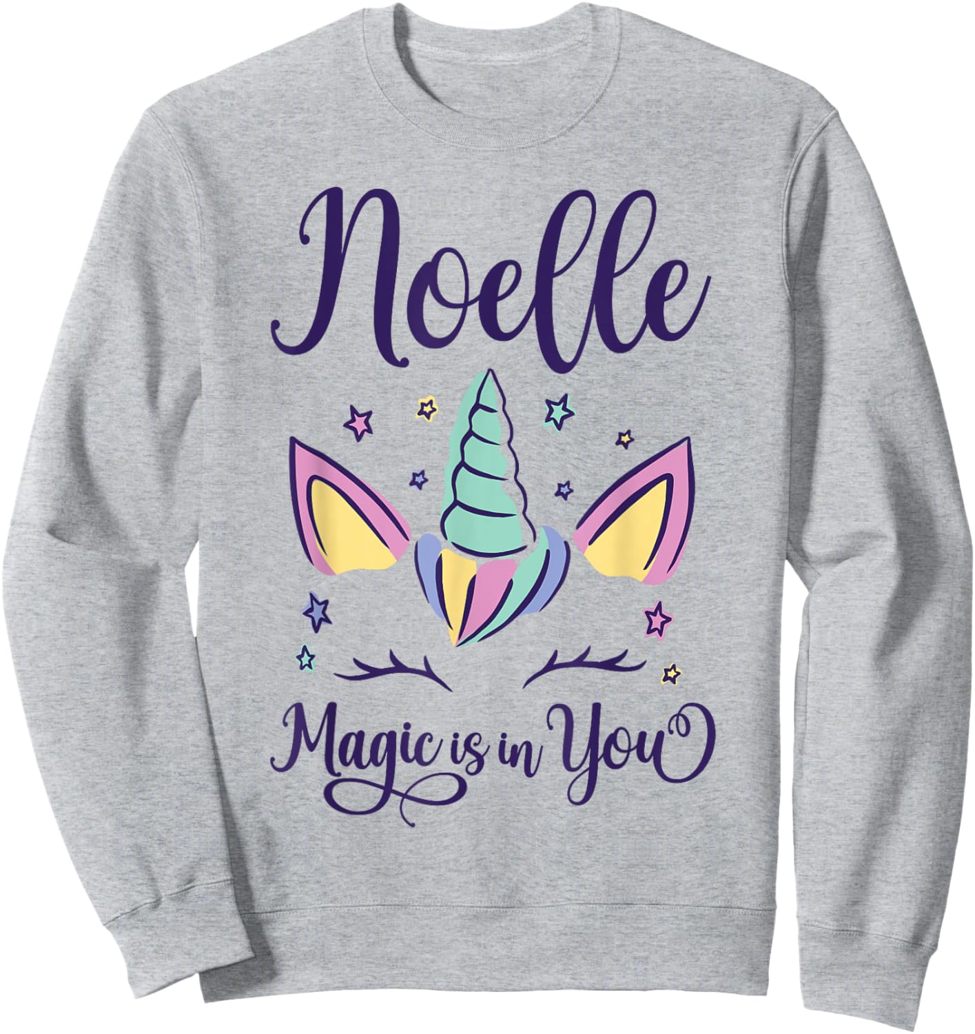 First Name Noelle Personalized I Love Noelle Sweatshirt - Sweatshirt | Ash