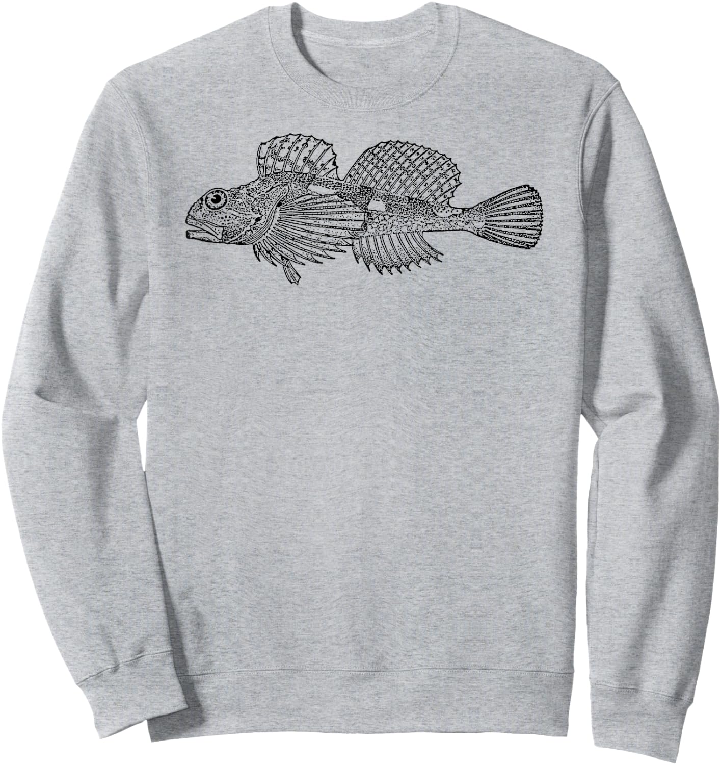 Sculpin Fish Vintage Freshwater Retro Eighties Sweatshirt - Sweatshirt | Ash