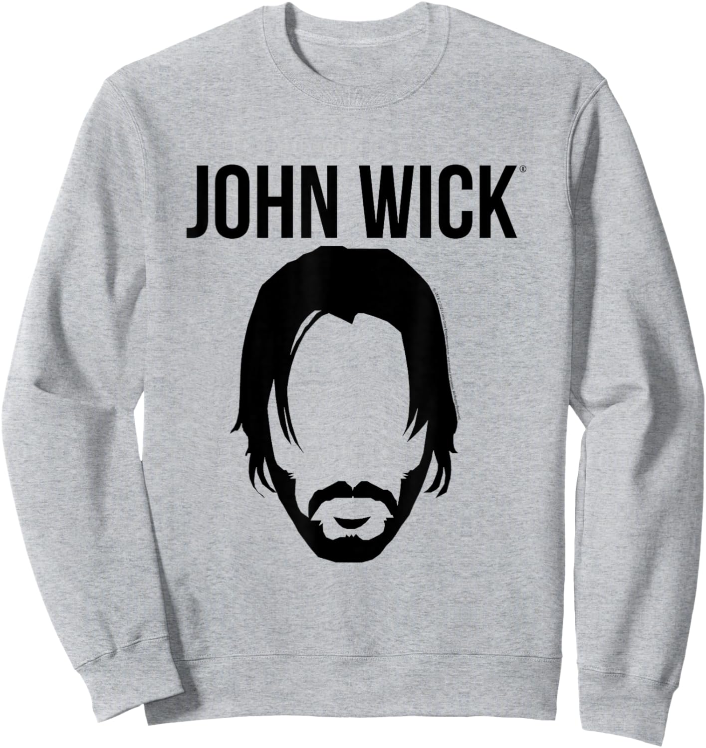 John Wick Silhouette Head & Logo Action Movie Sweatshirt - Sweatshirt | Ash