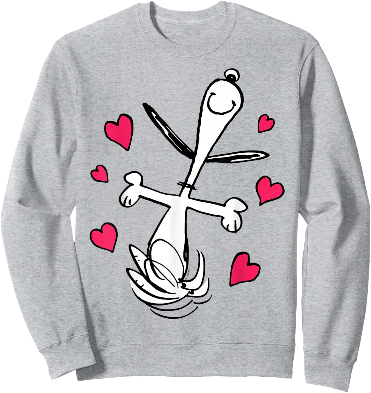 Peanuts - Snoopy Dancing Hearts Sweatshirt - Sweatshirt | Ash
