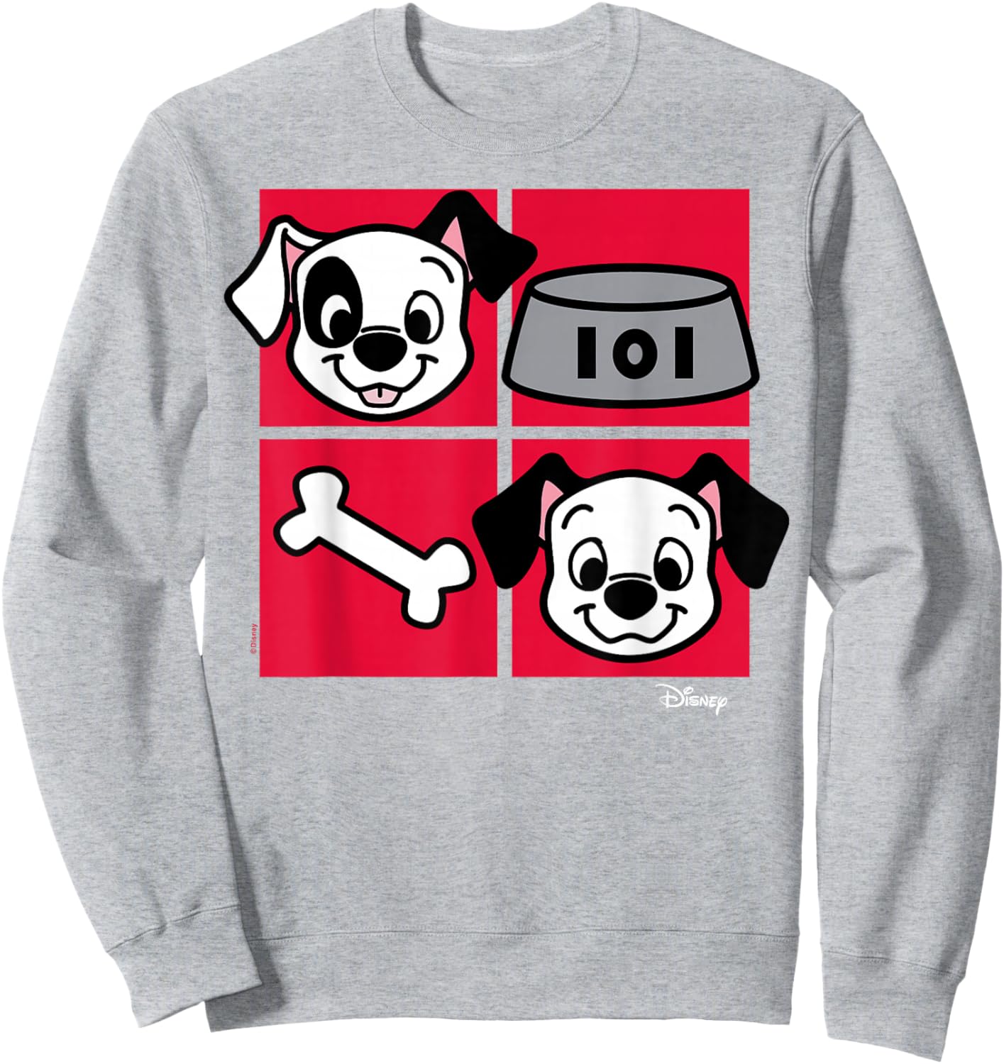 101 Dalmatians - Puppy Grid Sweatshirt - Sweatshirt | Ash