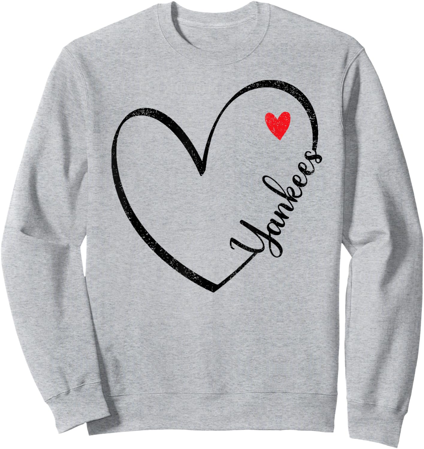 Yankees Heart Vintage Retro Men Women Boy Girl Kids Sweatshirt - Sweatshirt | Ash