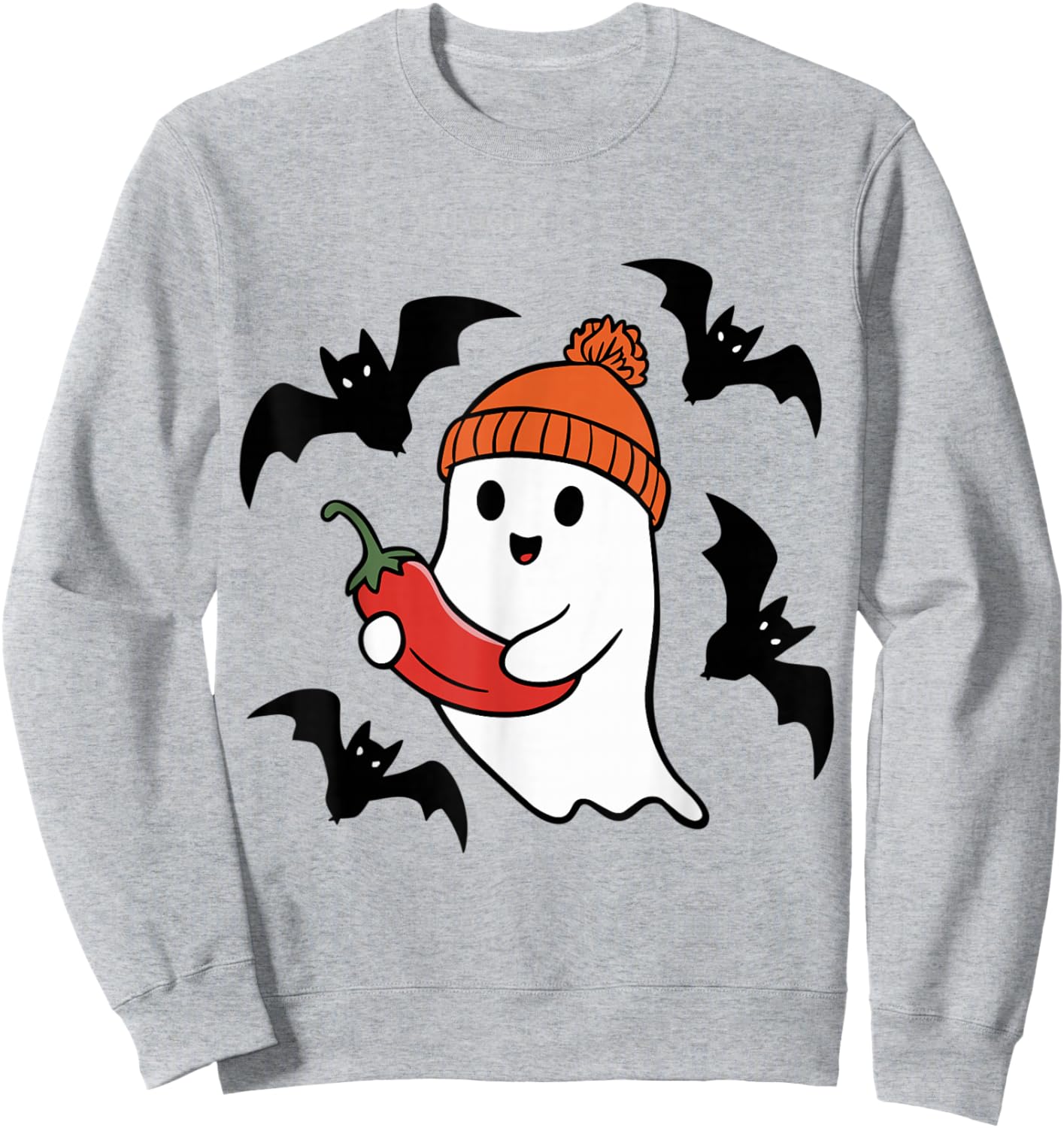 Cute Ghost Pepper Lovers Spooky Halloween Costume Sweatshirt - Sweatshirt | Ash