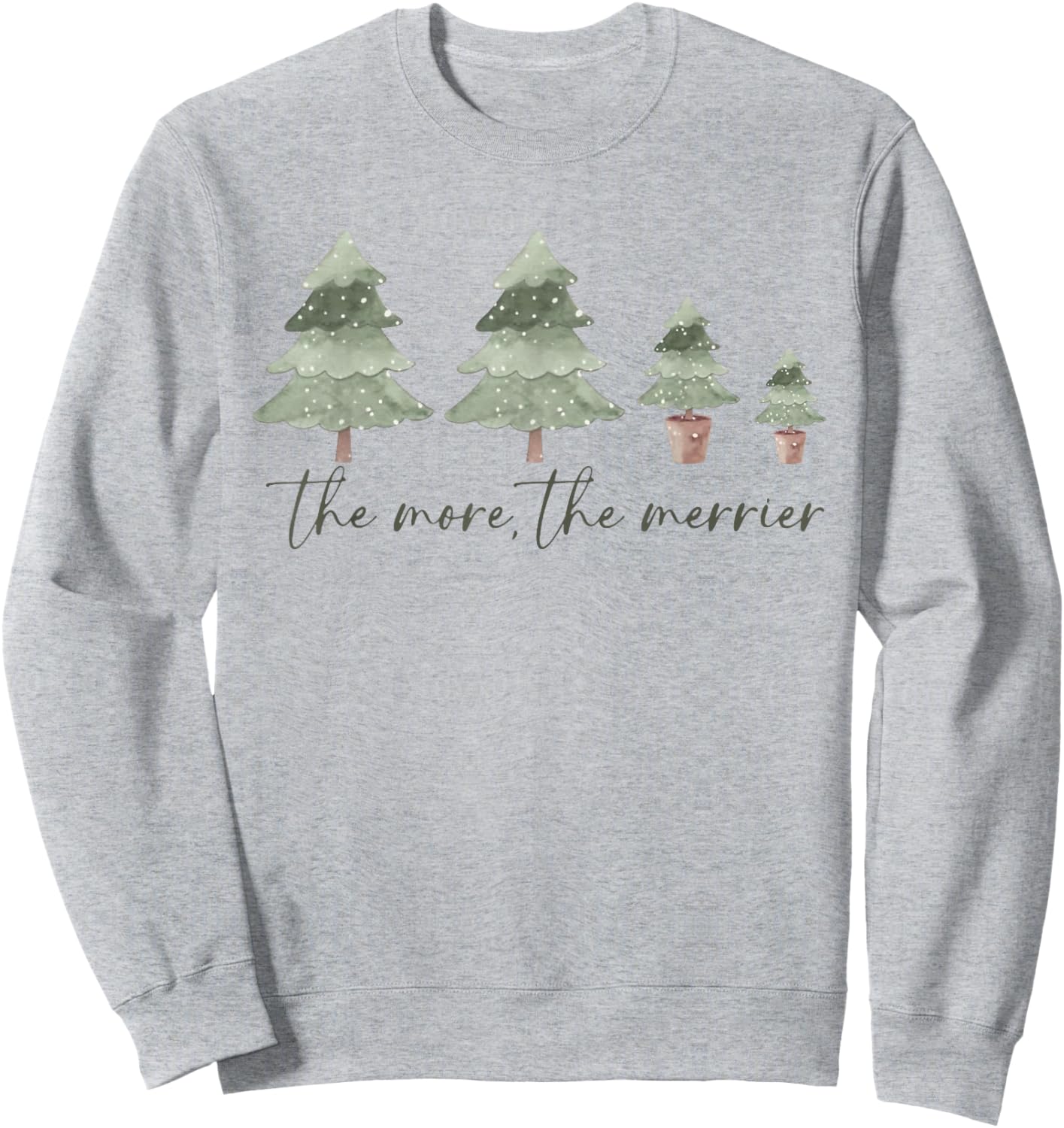 The More The Merrier Funny Christmas Pregnant Announcement Sweatshirt - Sweatshirt | Ash