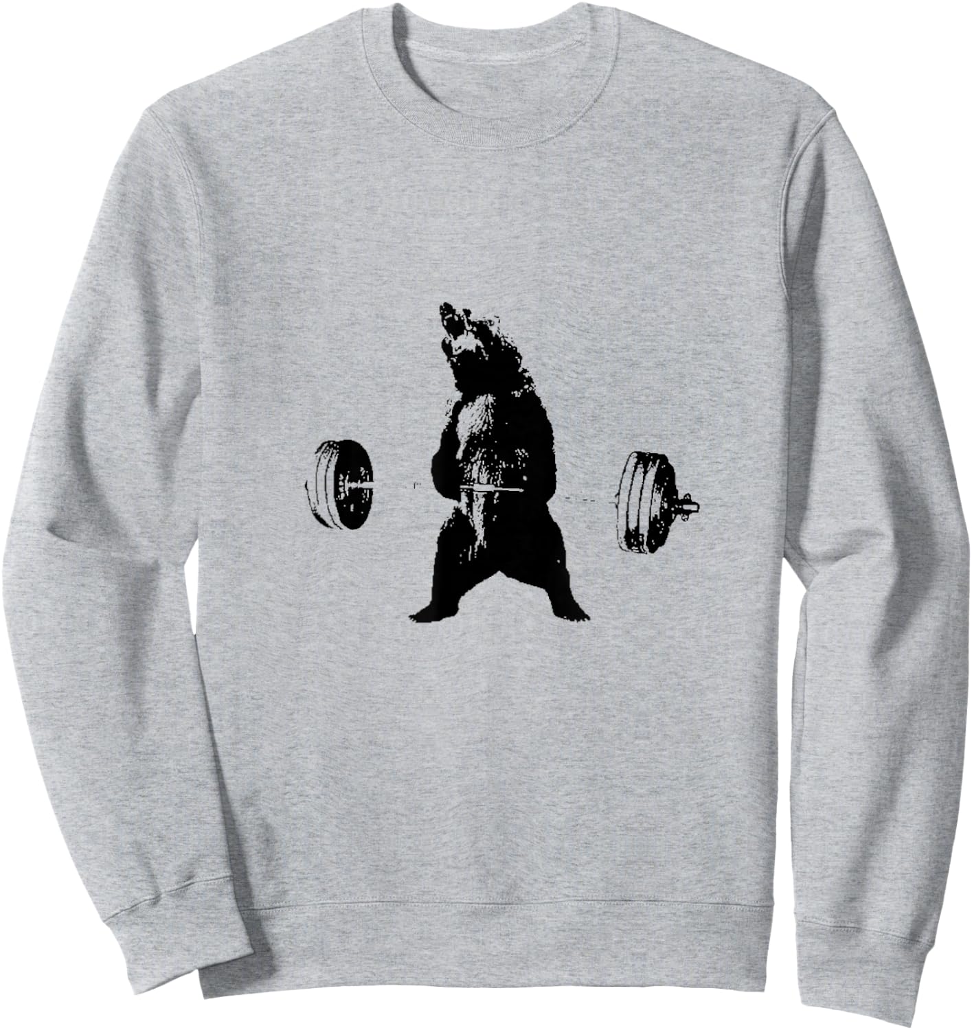 Lifting Motivation Gym Strong Grizzly Bear Exercise Sweatshirt - Sweatshirt | Ash