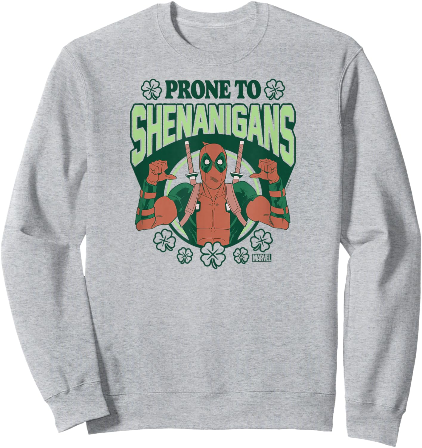 Deadpool - Prone To Shenanigans St. Patrick's Day Sweatshirt - Sweatshirt | Ash