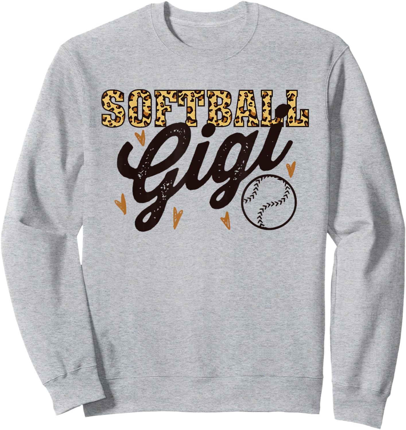 Softball Gigi Leopard Women for Grandma Sweatshirt - Sweatshirt | Ash