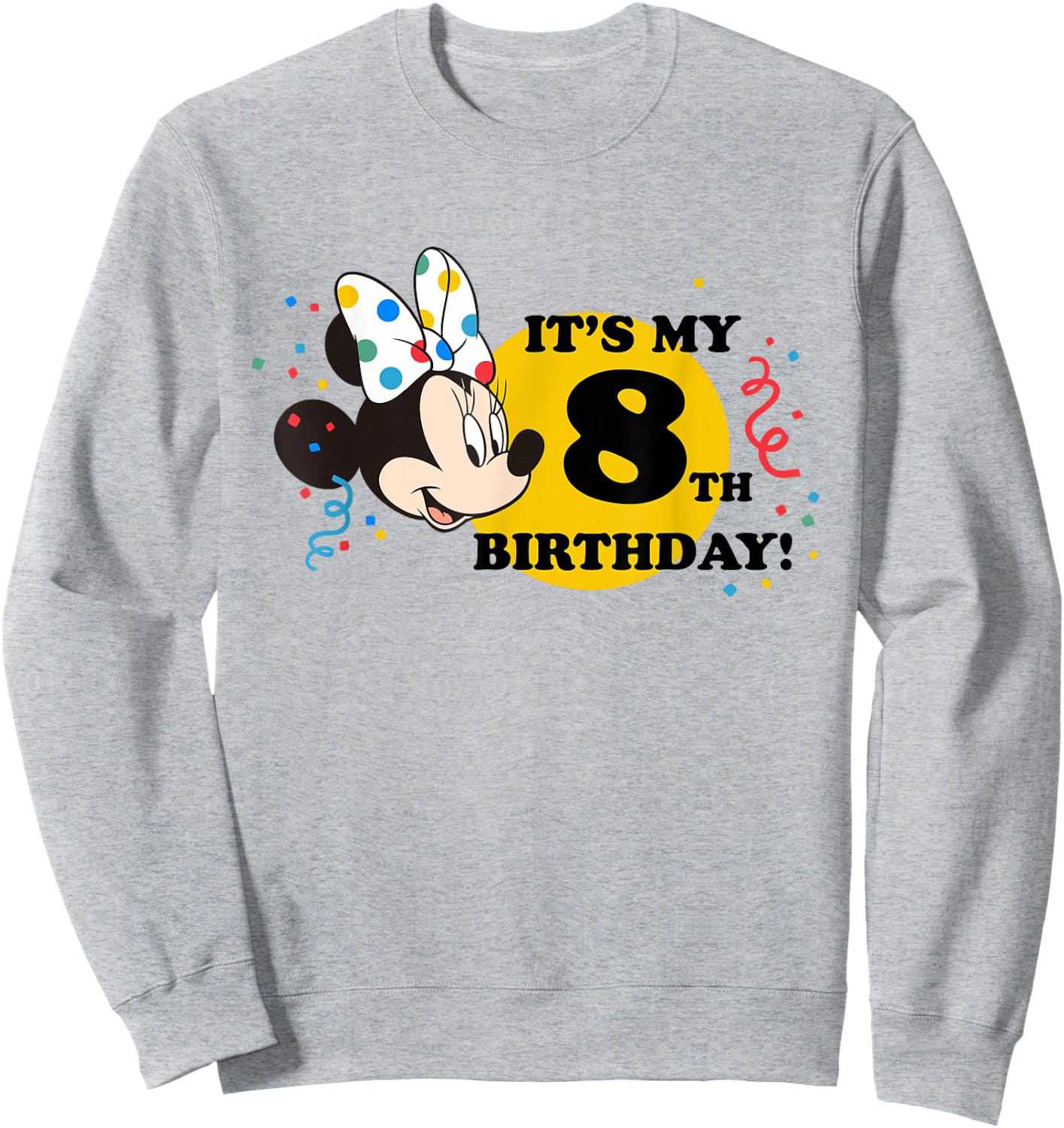 Disney Minnie Mouse 8th Birthday Sweatshirt - Sweatshirt | Ash